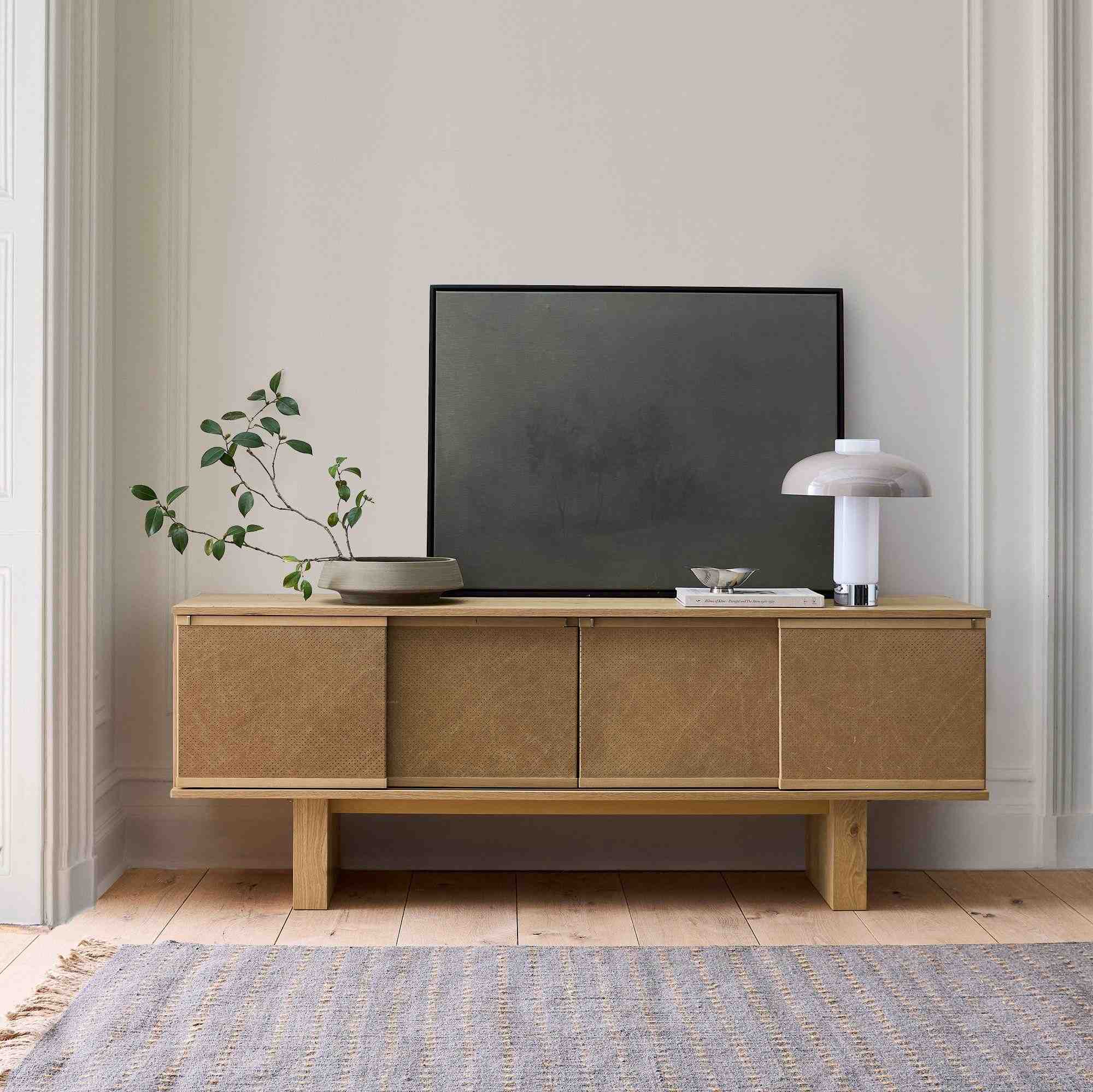west elm | Buxton Leather Media Console (72")