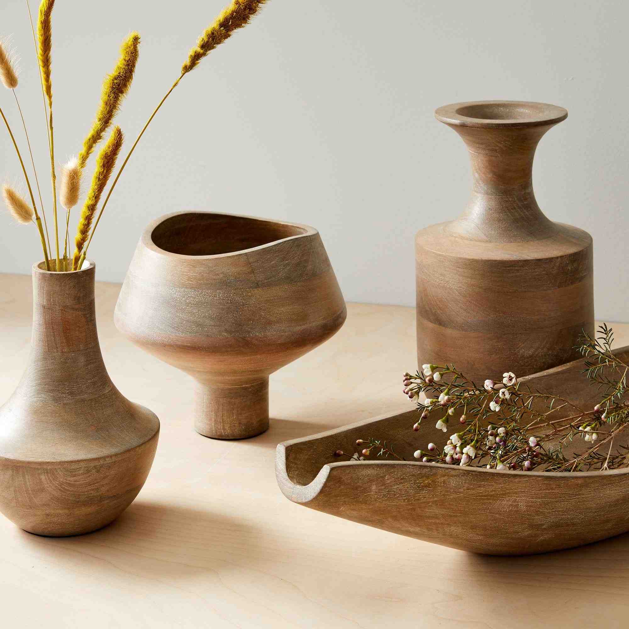 Coastal Natural Wood Bowls & Vases