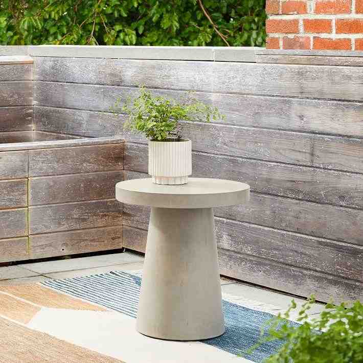 Concrete Pedestal Round Side Table