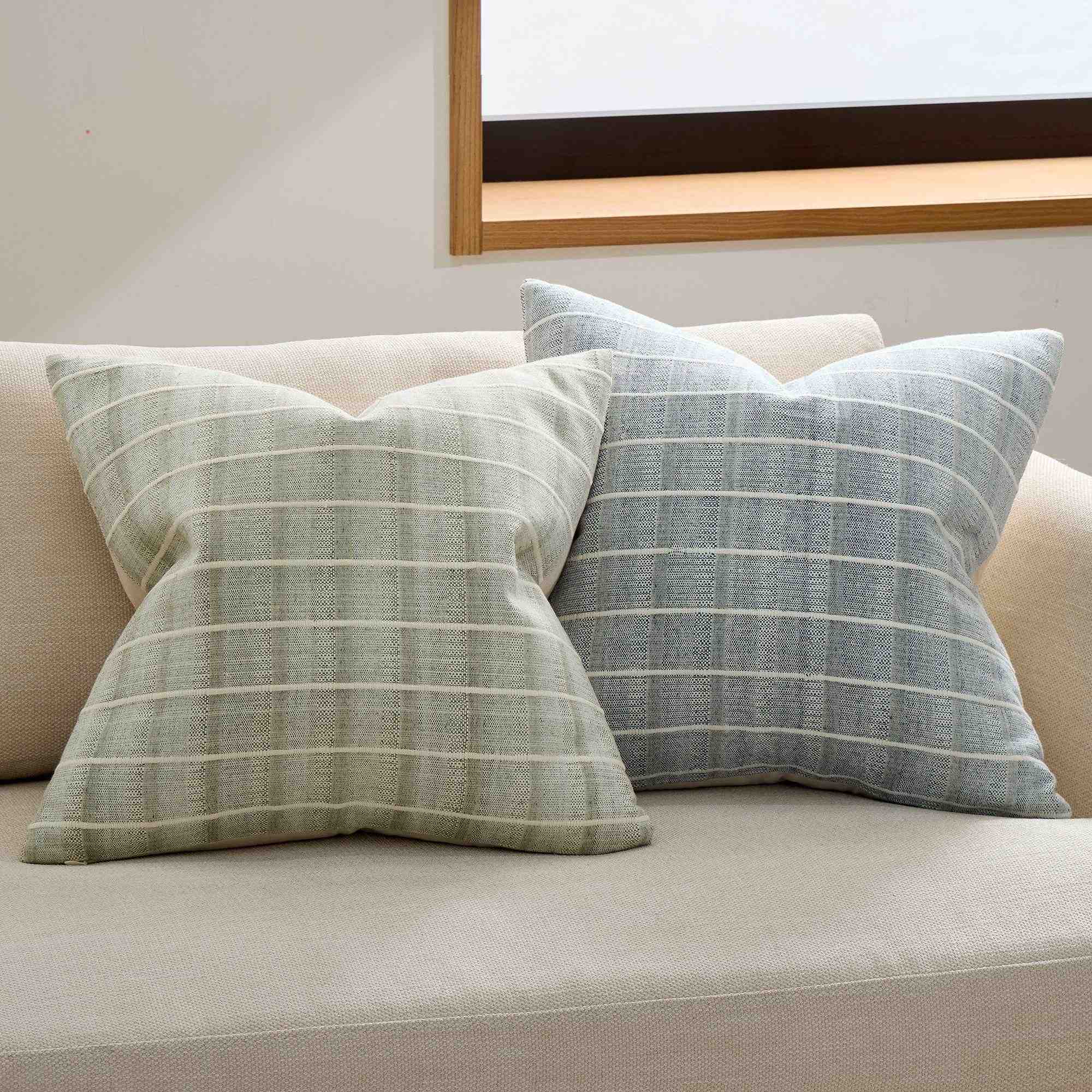 Corded Windowpane Pillow Cover