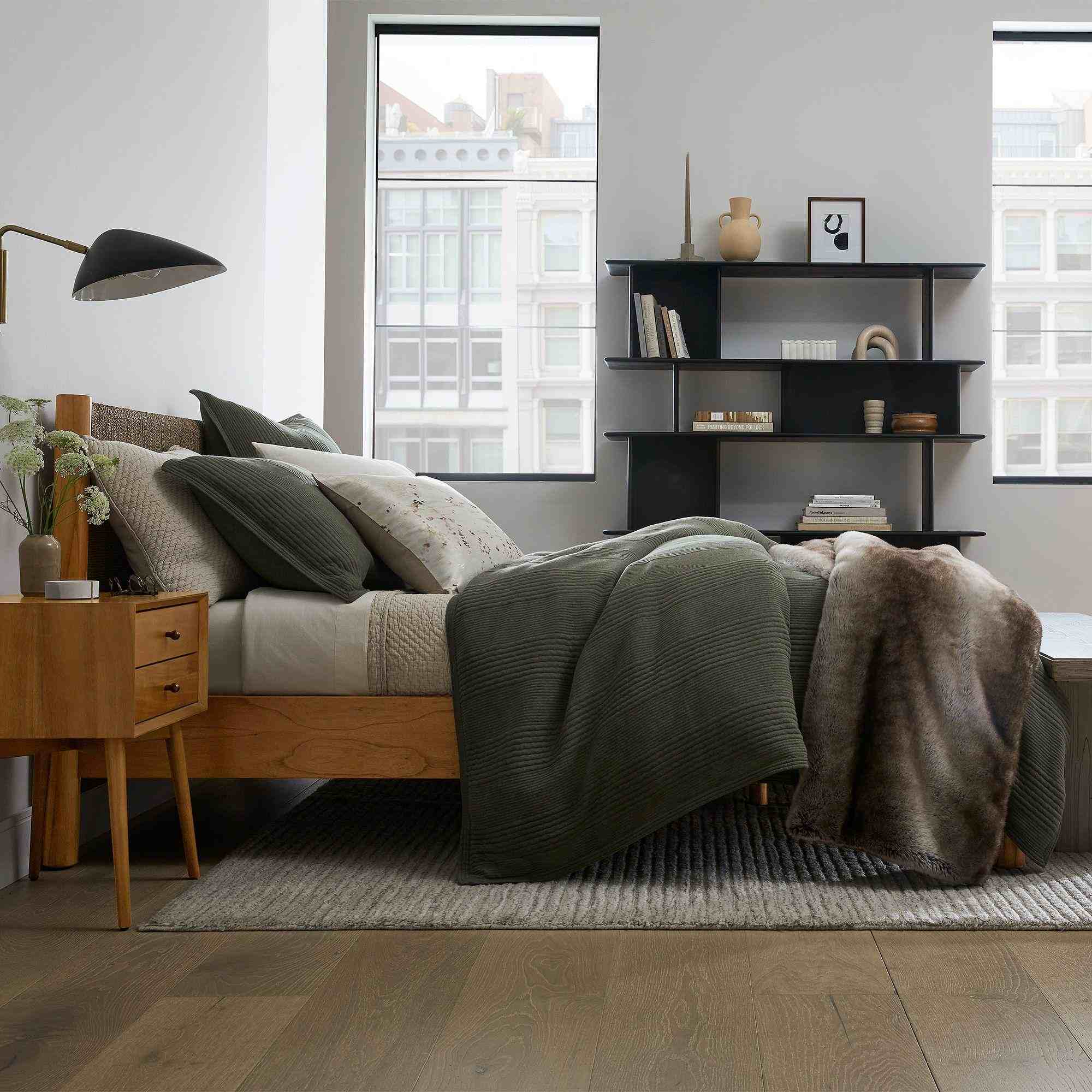 Jersey Linear DuvetKingDark Olive