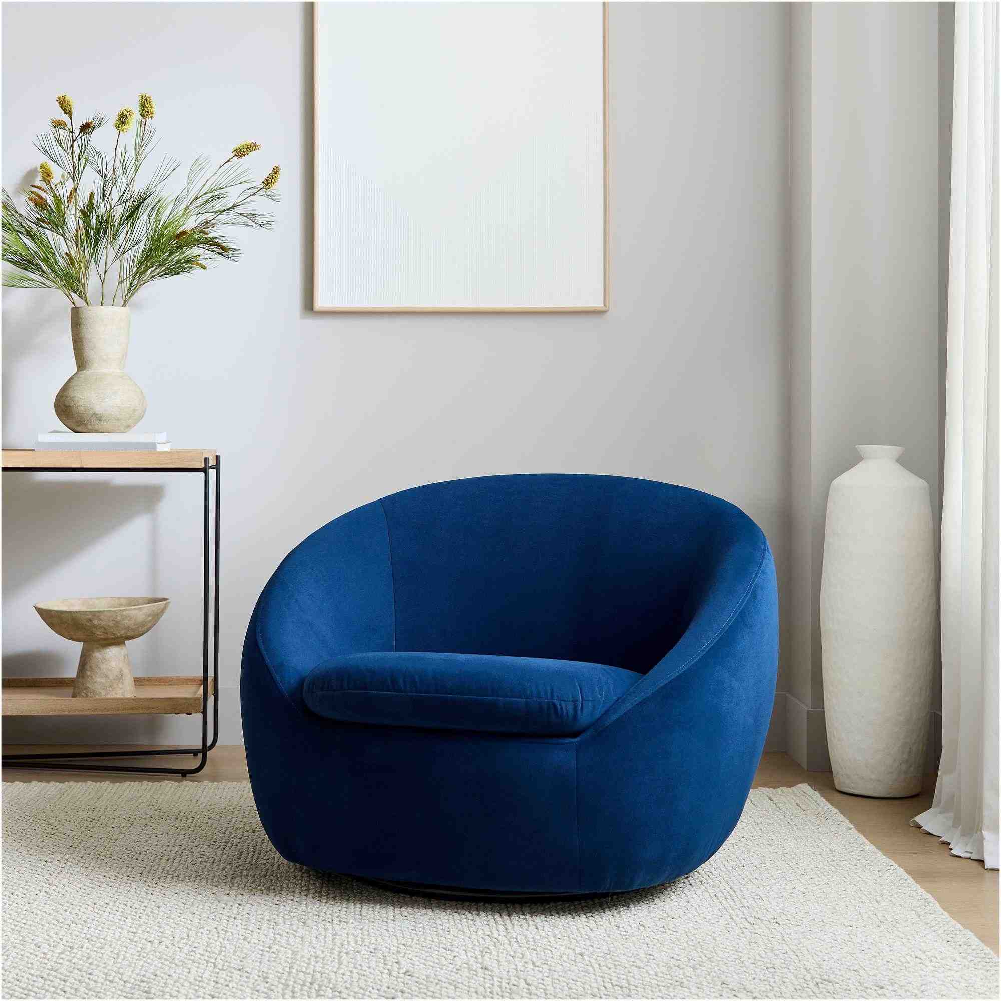 Cozy Chair GBLChairPolyPerformance Velvet Ink BlueConcealed Support