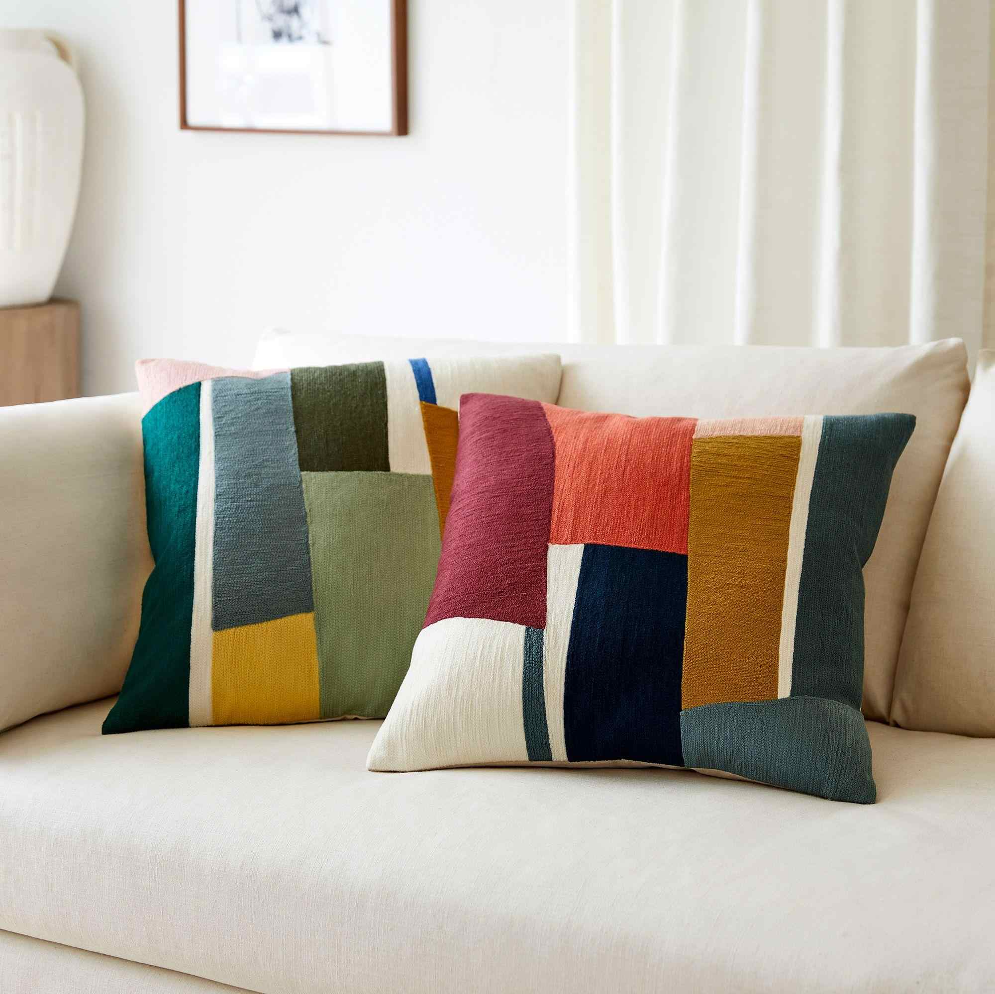 Crewel Geo Pieces Pillow Cover
