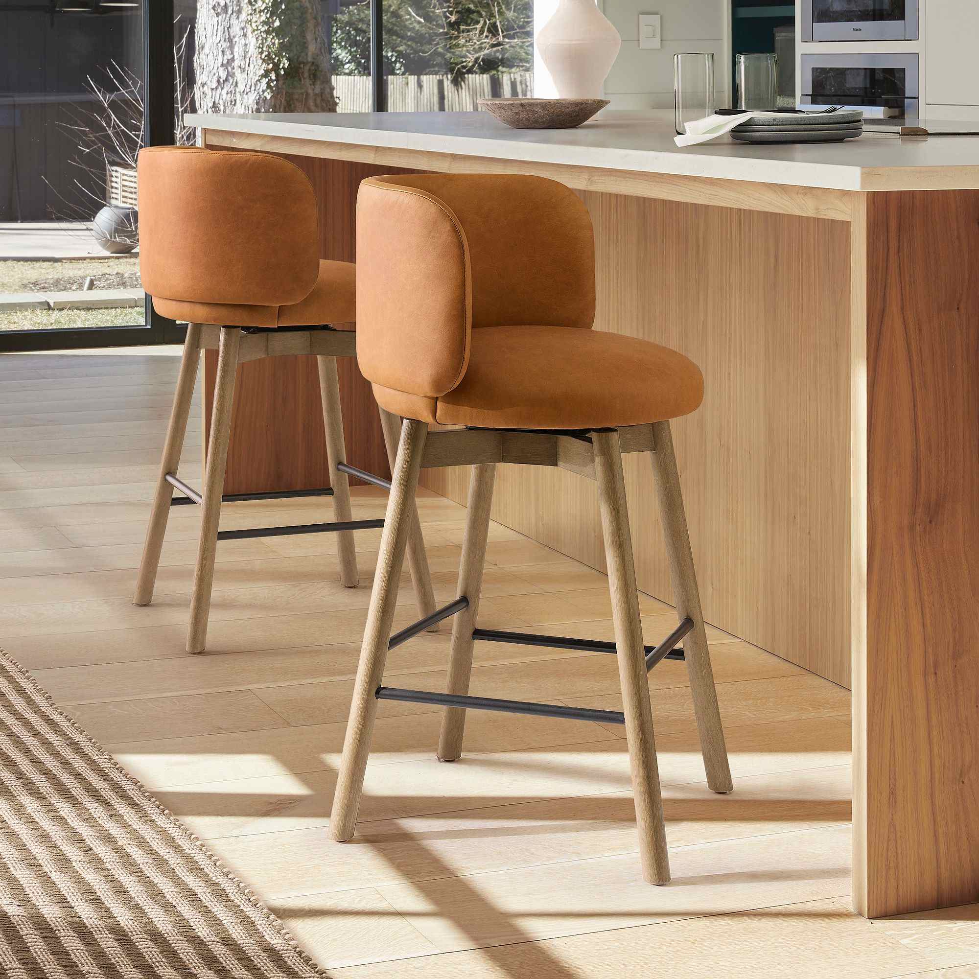 Devon Leather Bar & Counter Stools