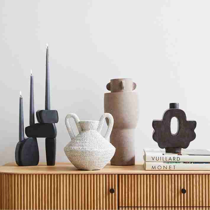 Elan Byrd Sculpted Stone Candle Holder