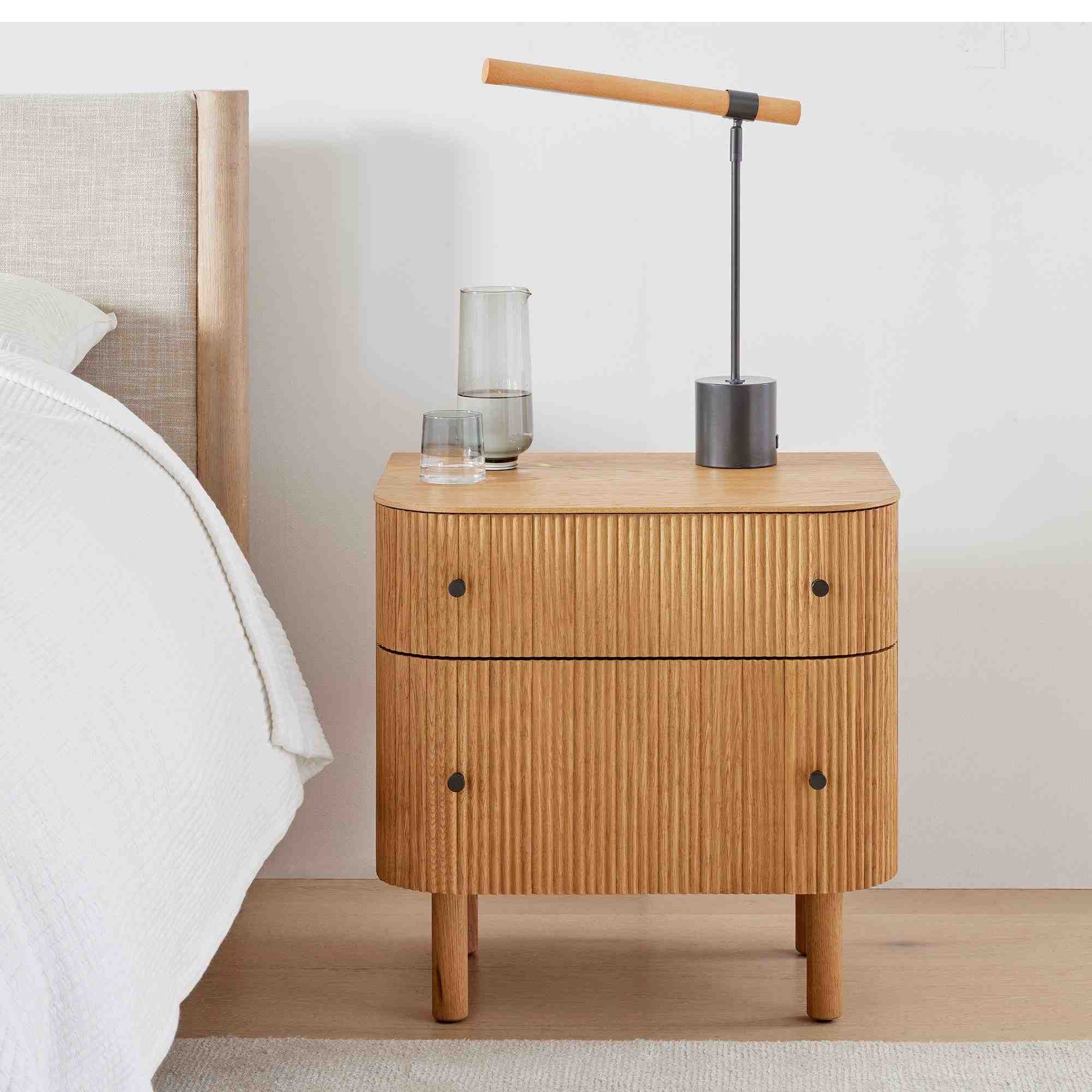 Ellington Nightstand (24.3") , Blonde , Oak Veneer