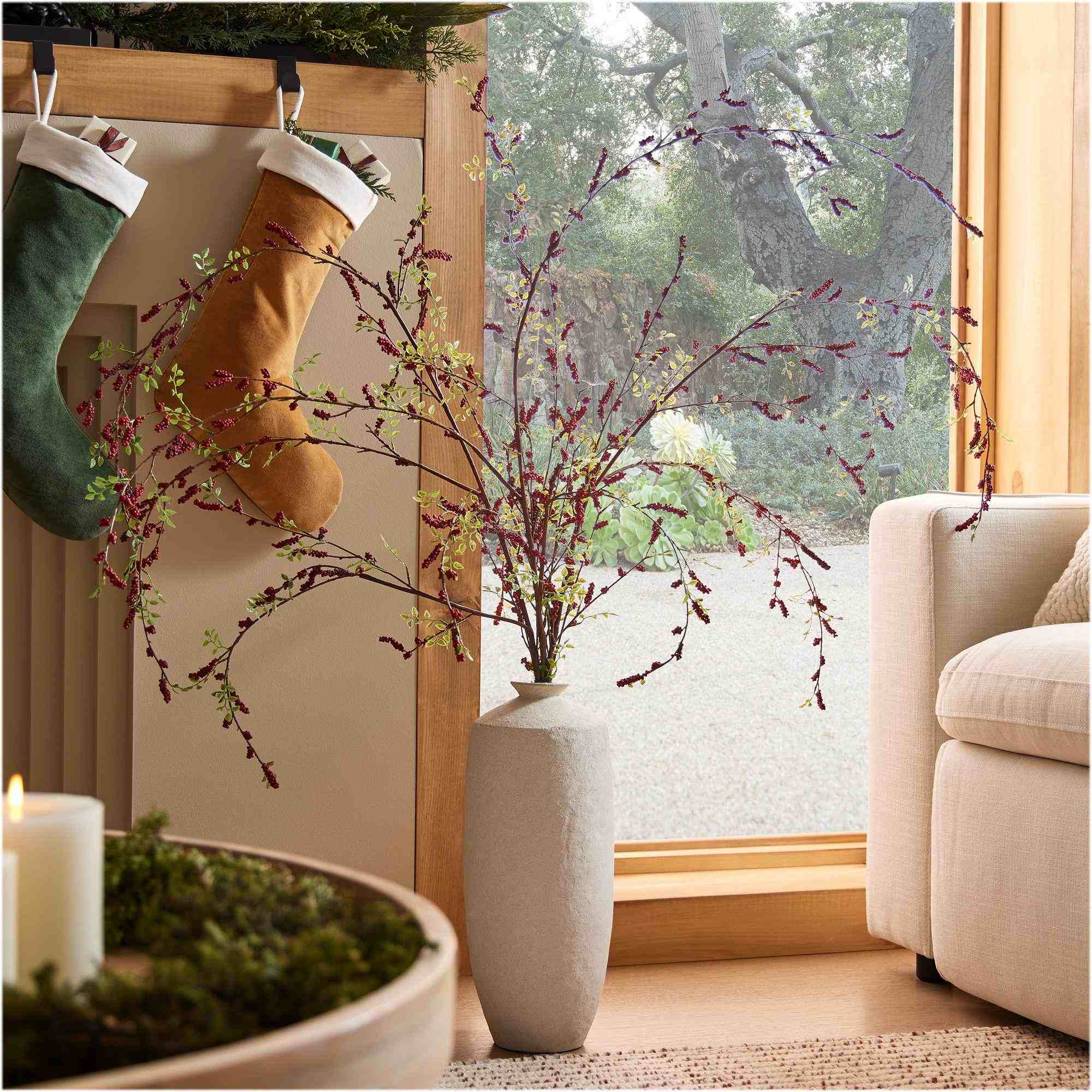 Faux Pepperberry Branch