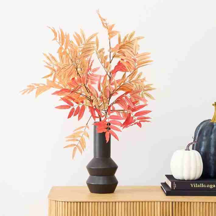 Faux Sumac Stem, Orange Multi, Set of 3