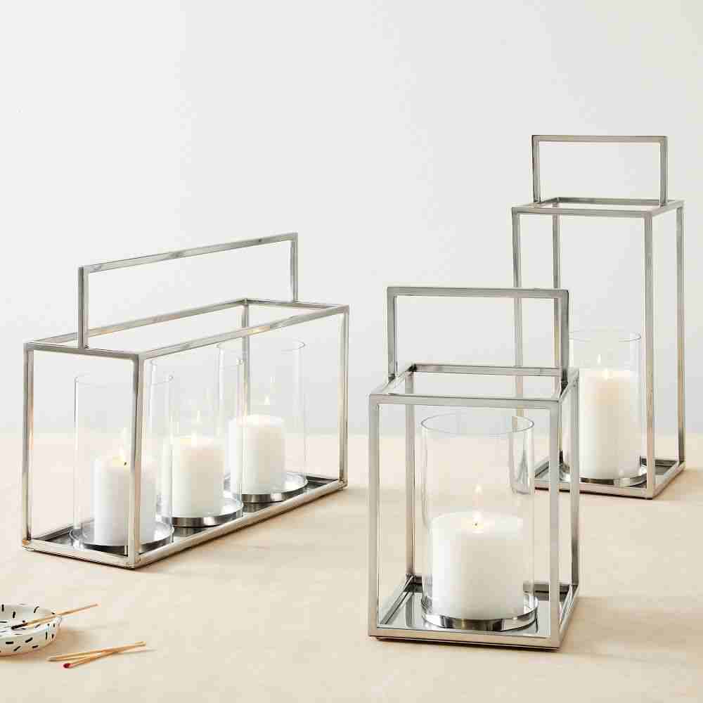 Framed Metal Lanterns - Nickel