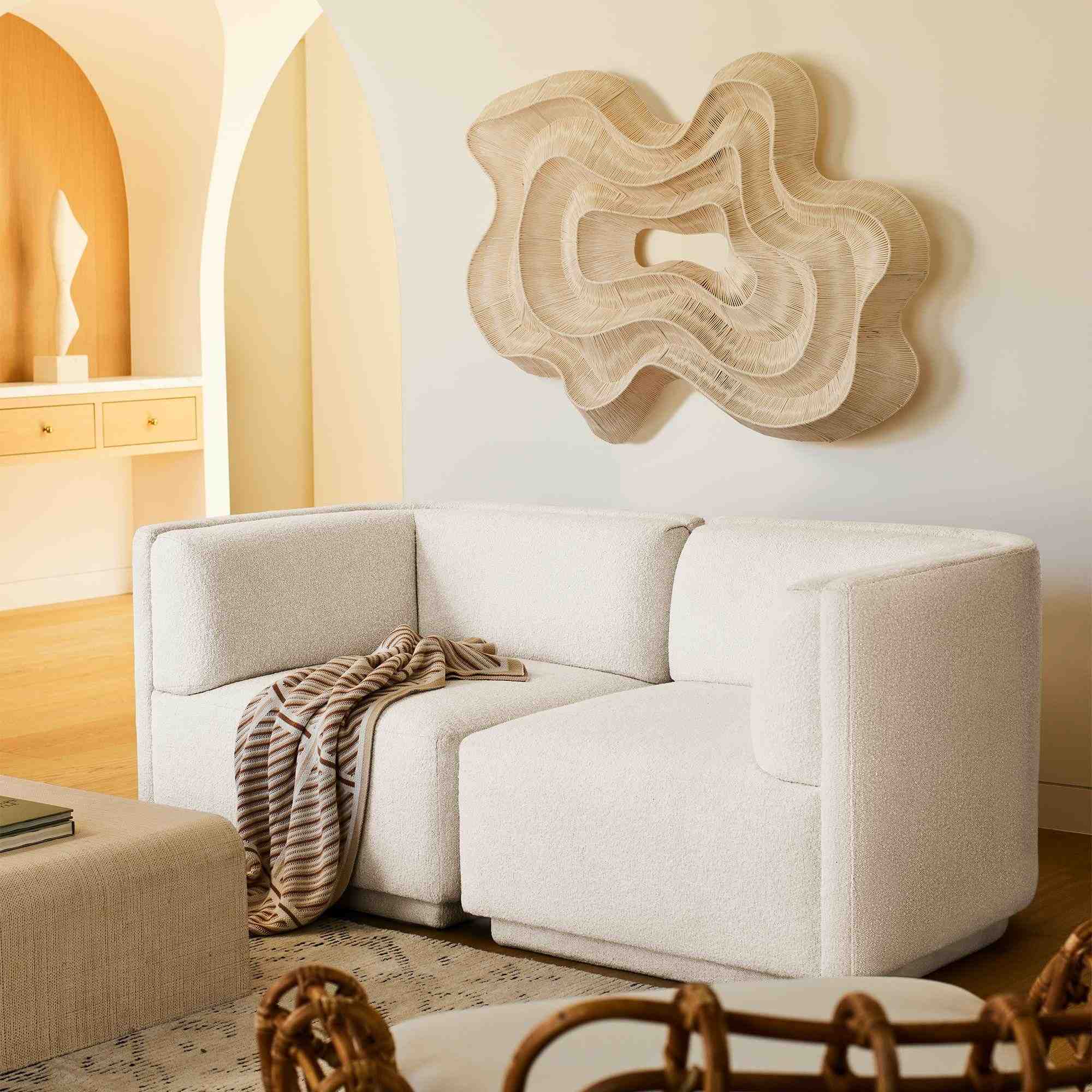 west elm | Geode Fiber Natural Dimensional Wall Art