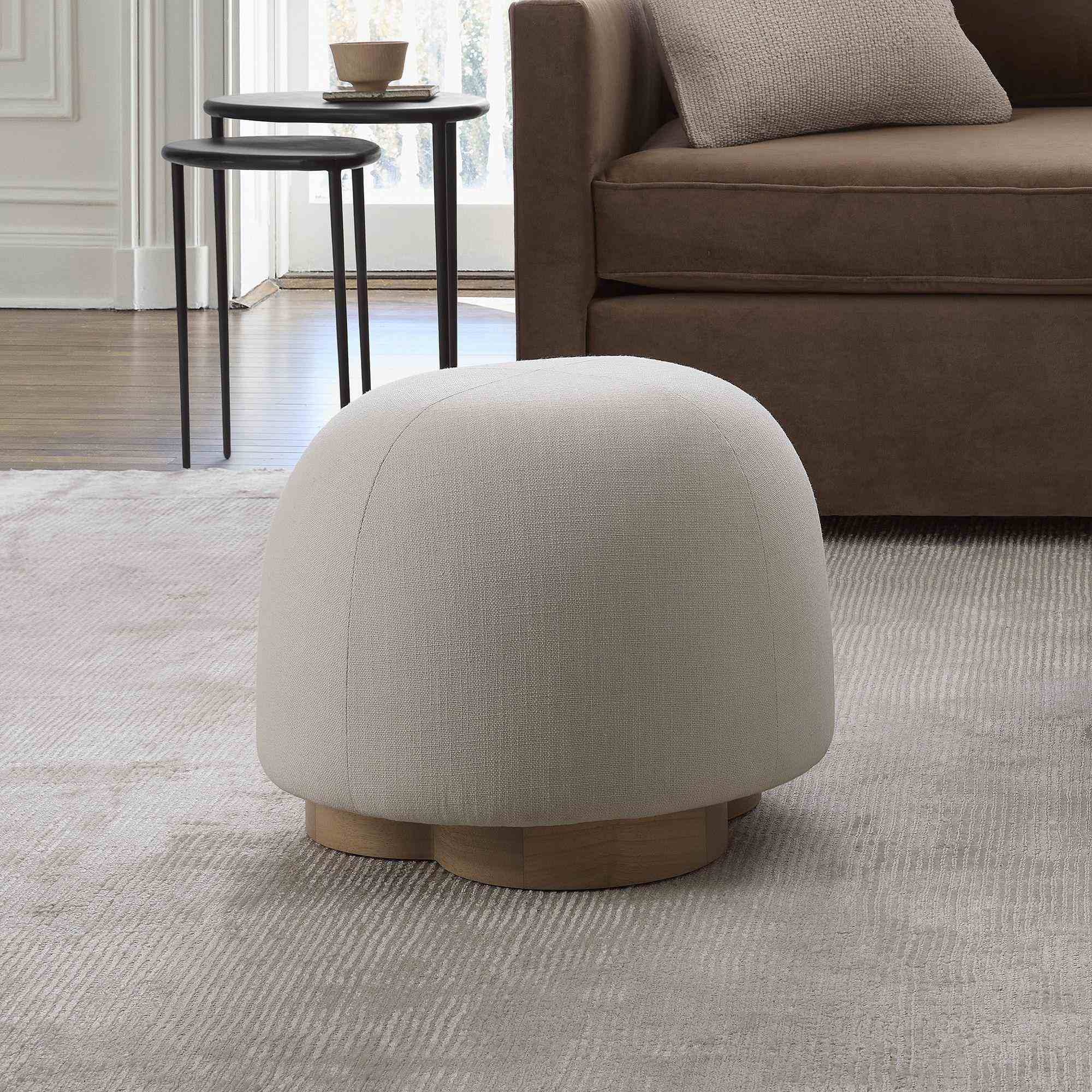 Gumdrop Swivel Ottoman, Alabaster (20")