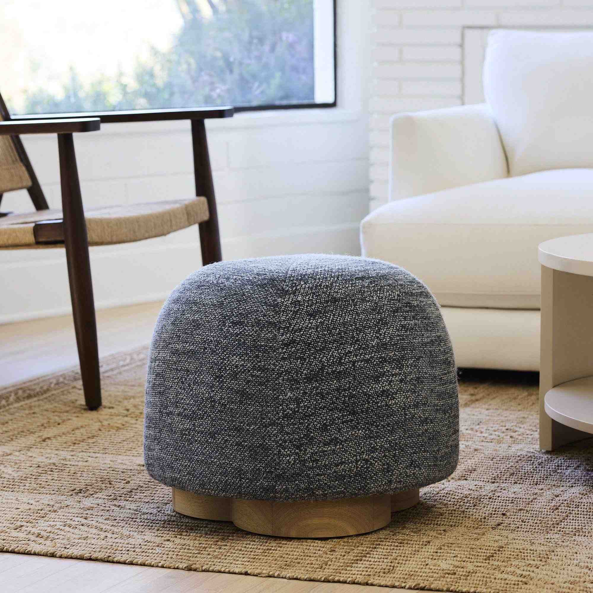 Gumdrop Swivel Ottoman, Graphite (20")