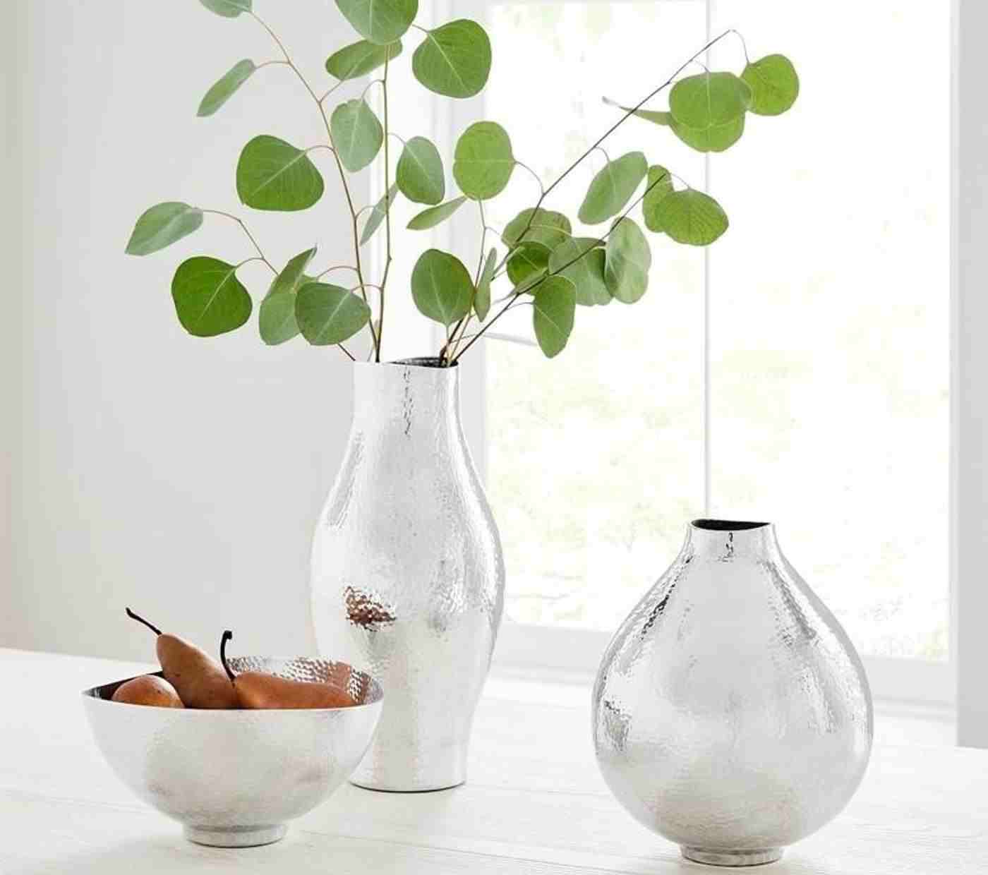 Hammered Metal Vases