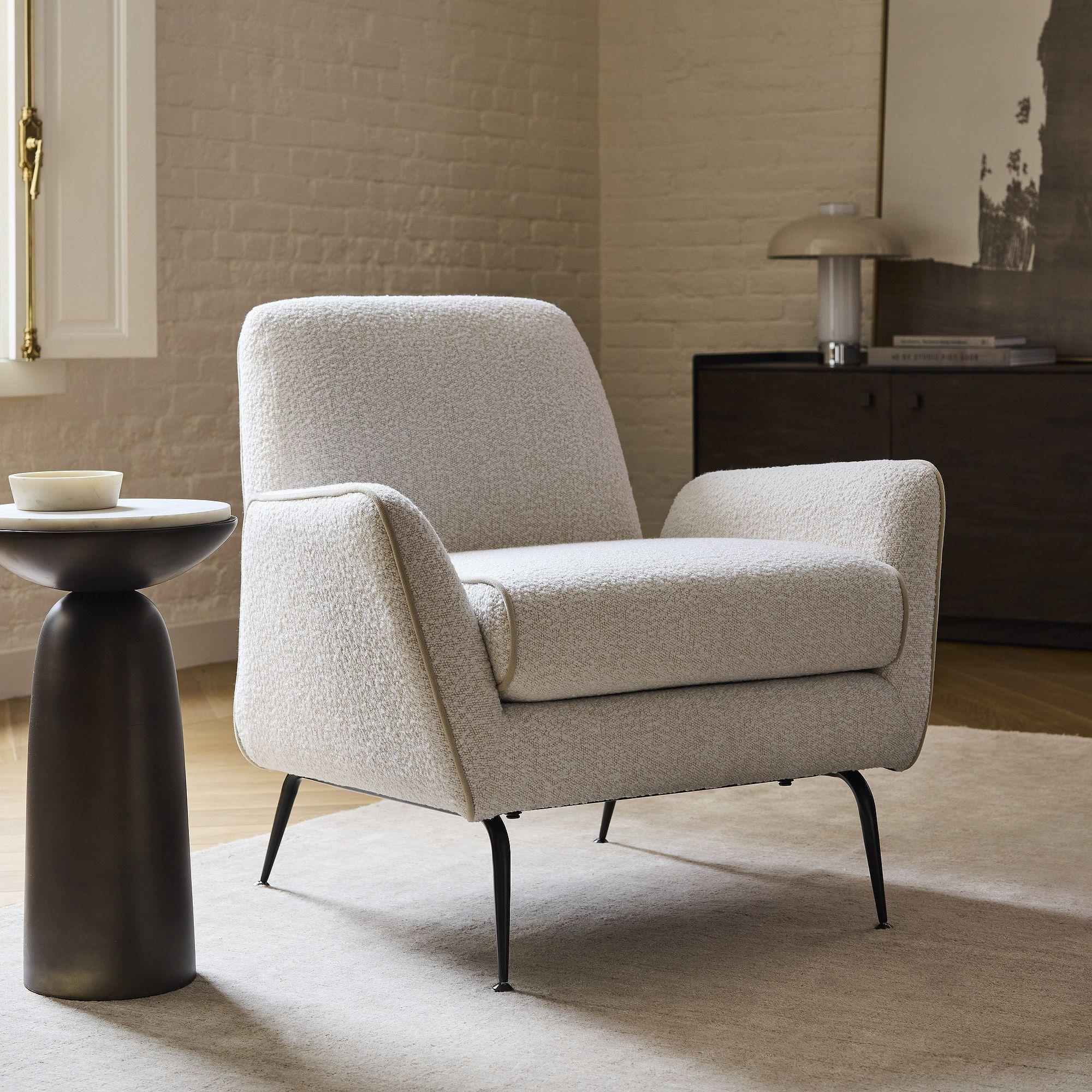 west elm | Kip Flare Arm Chair With Contrast Piping