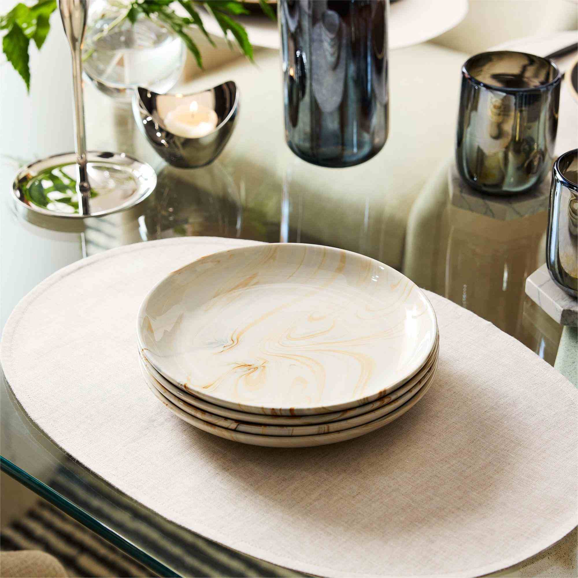Marble Swirl Salad Plate Sets