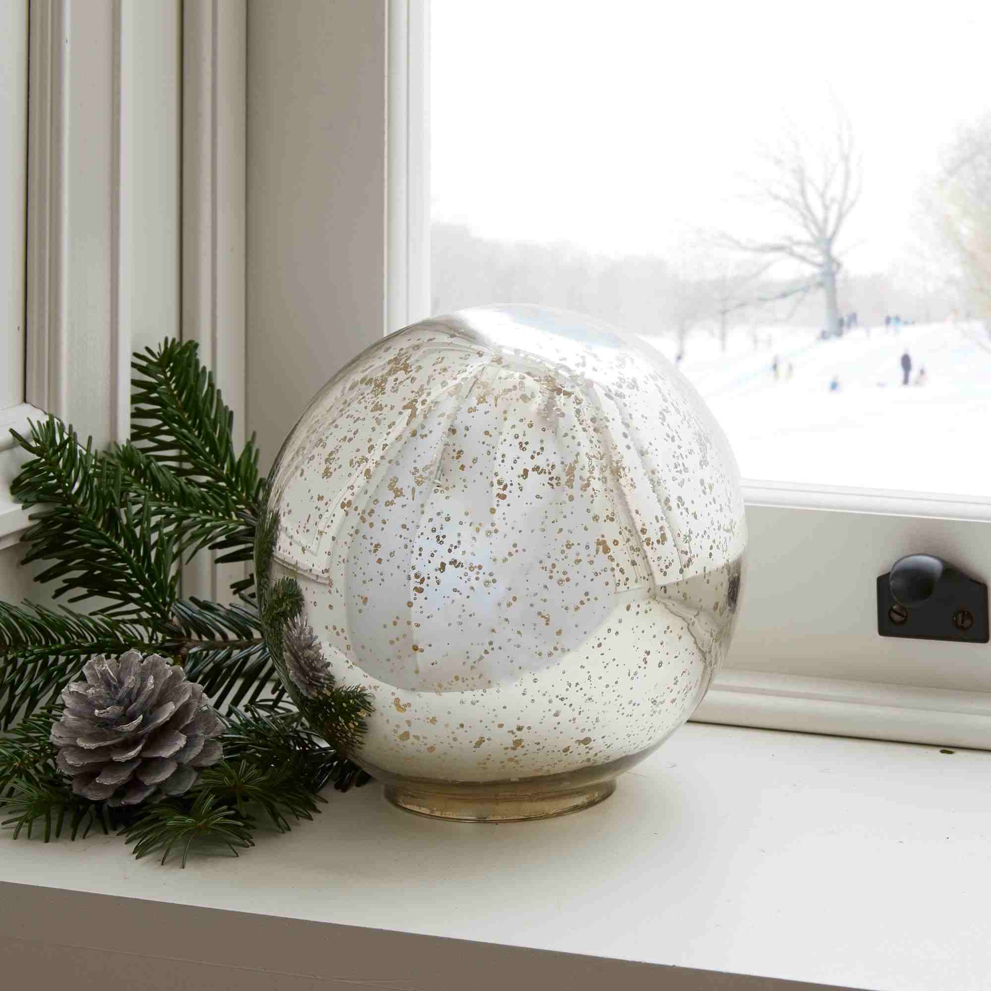 Light-Up Mercury Glass Globe