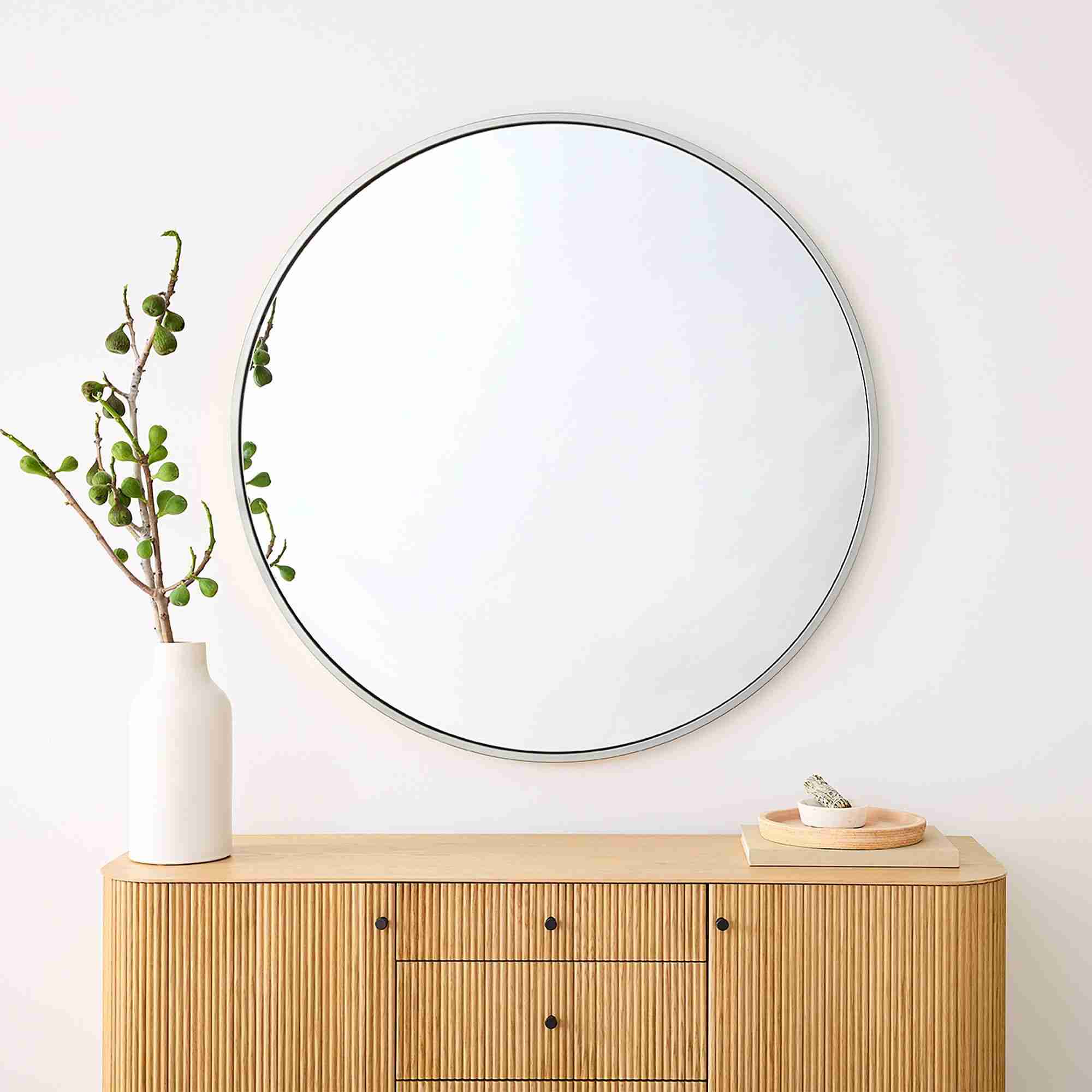 Metal Frame Round Mirror