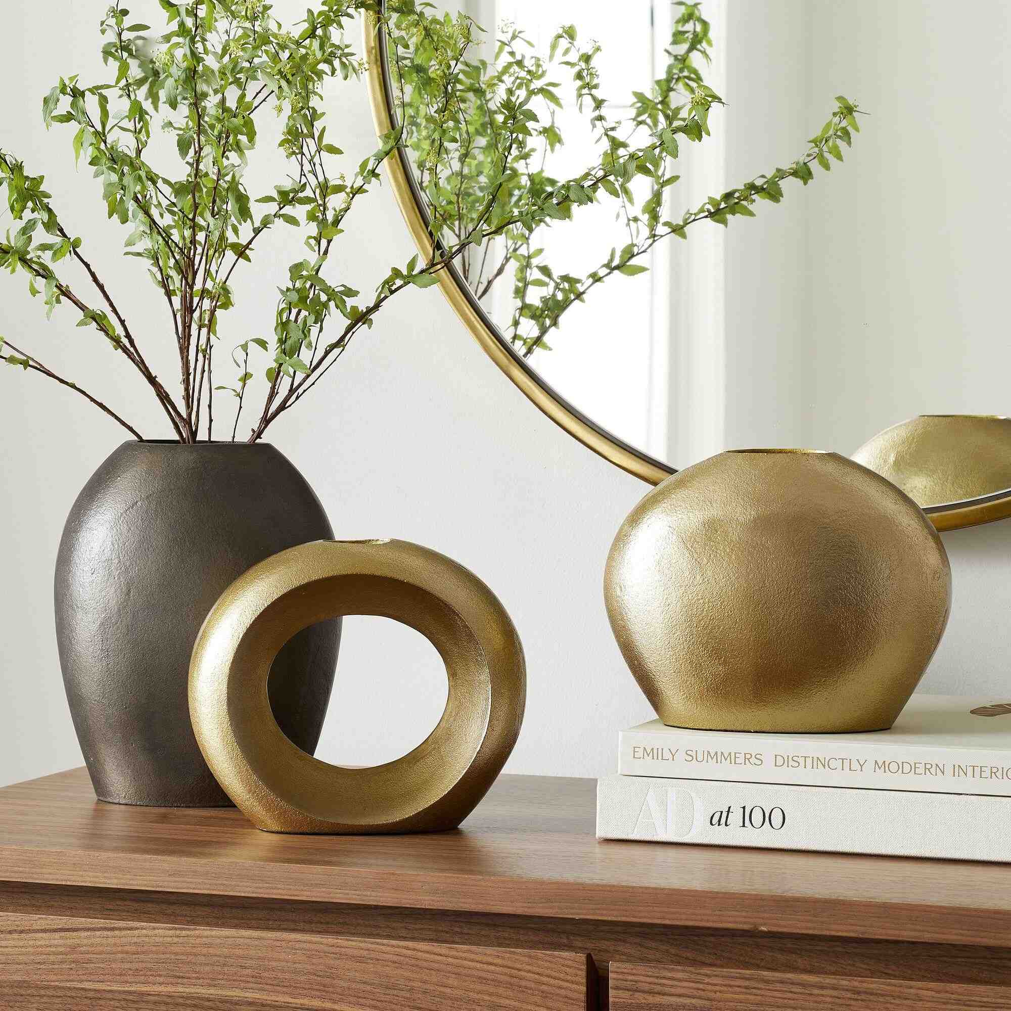 Pebble Metal Vases