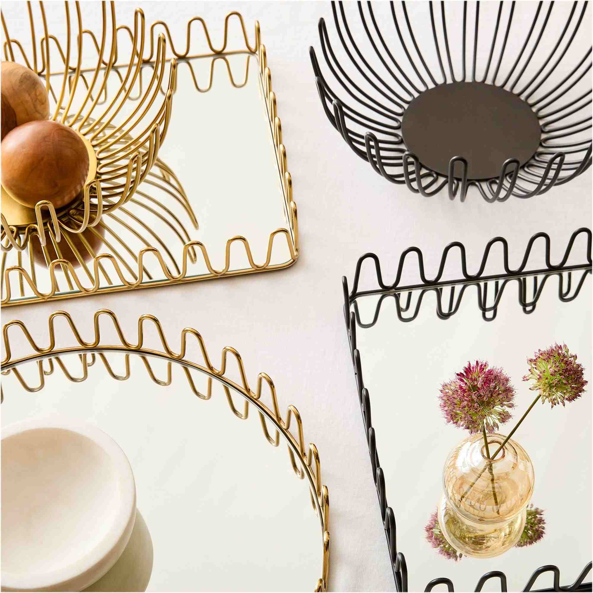 Metal Wave & Mirror Trays