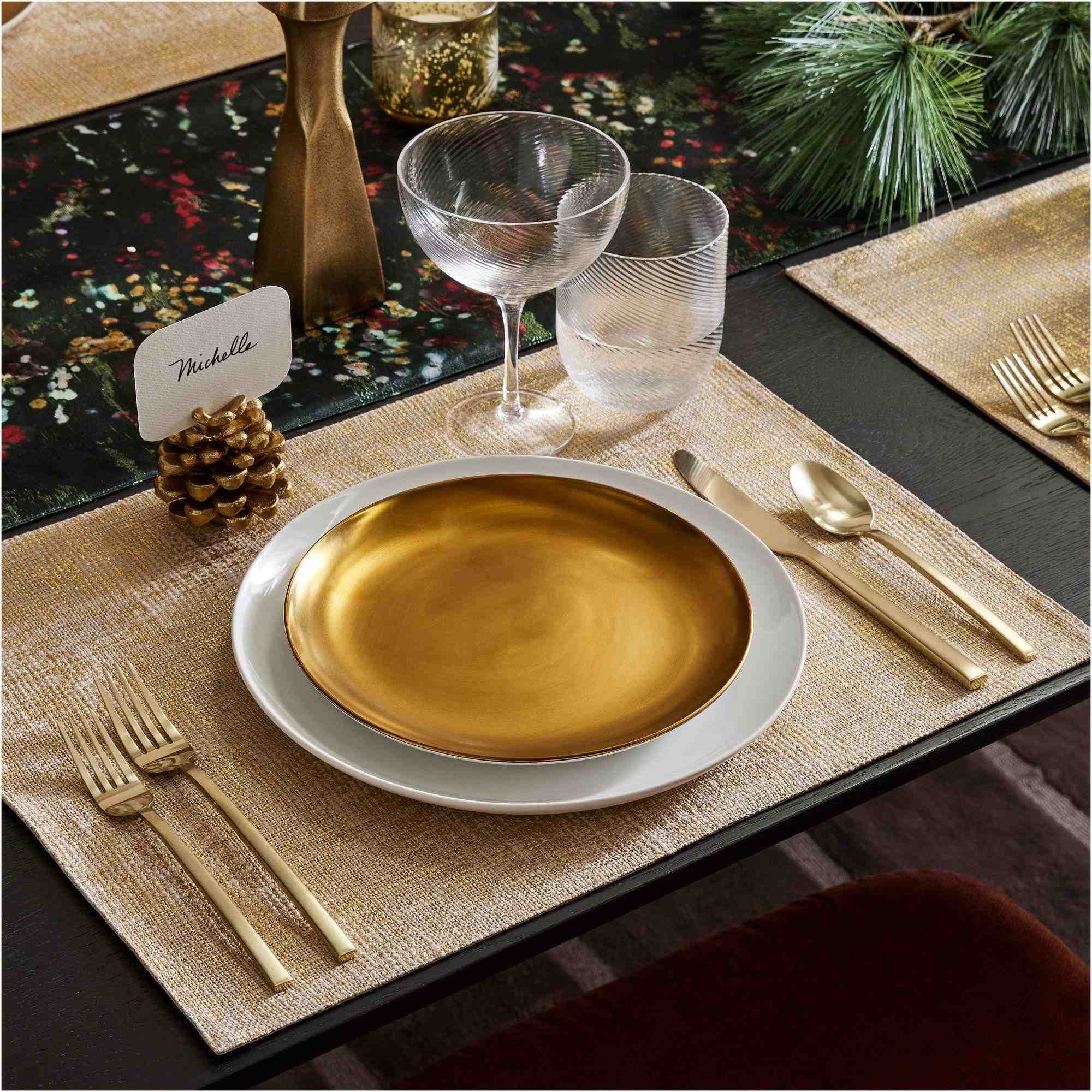 Metallic Foil Linens Placemat Sets