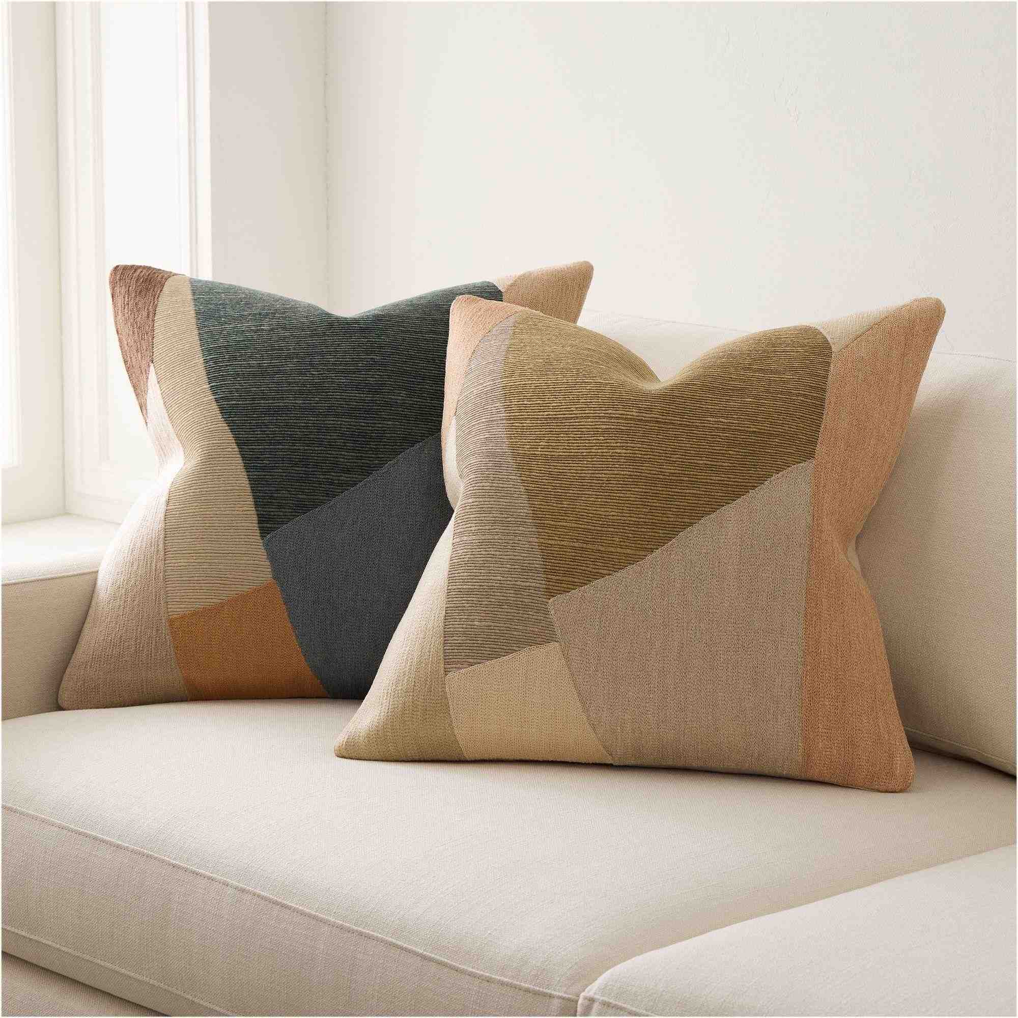 Mosaic Crewel Pillow Cover