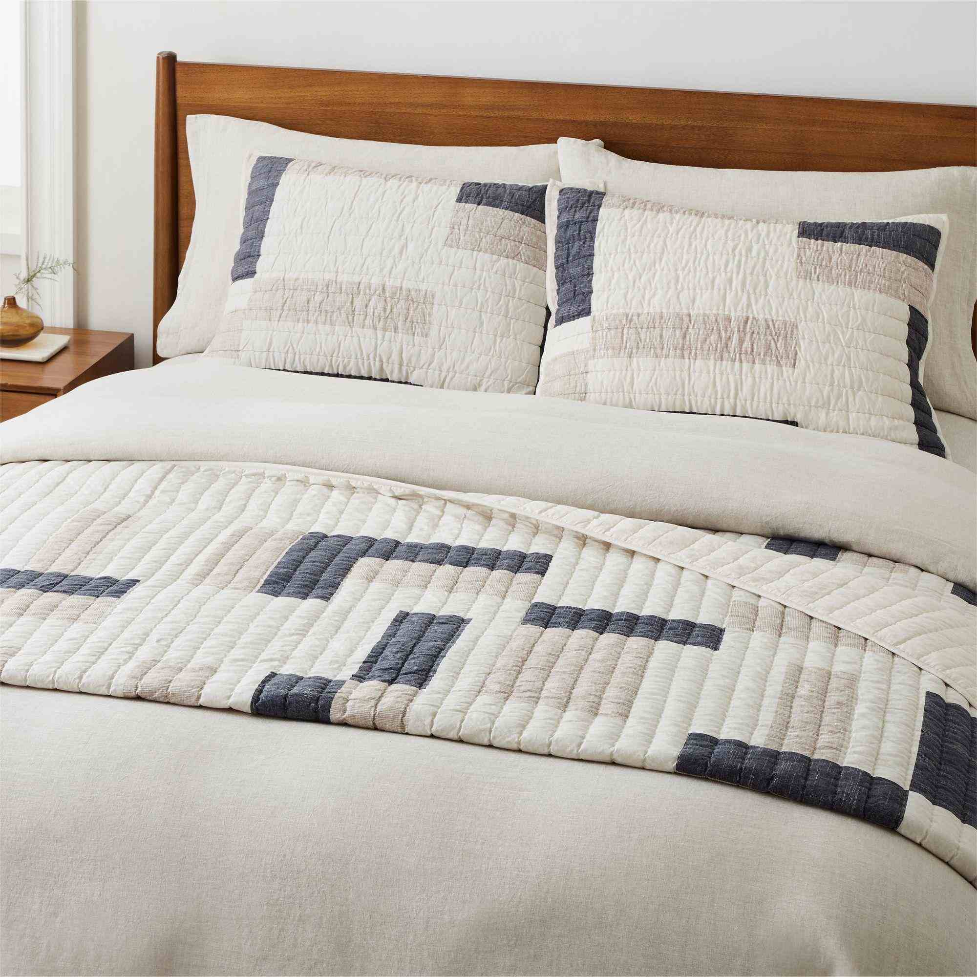 Natural Patchwork Quilt & Shams