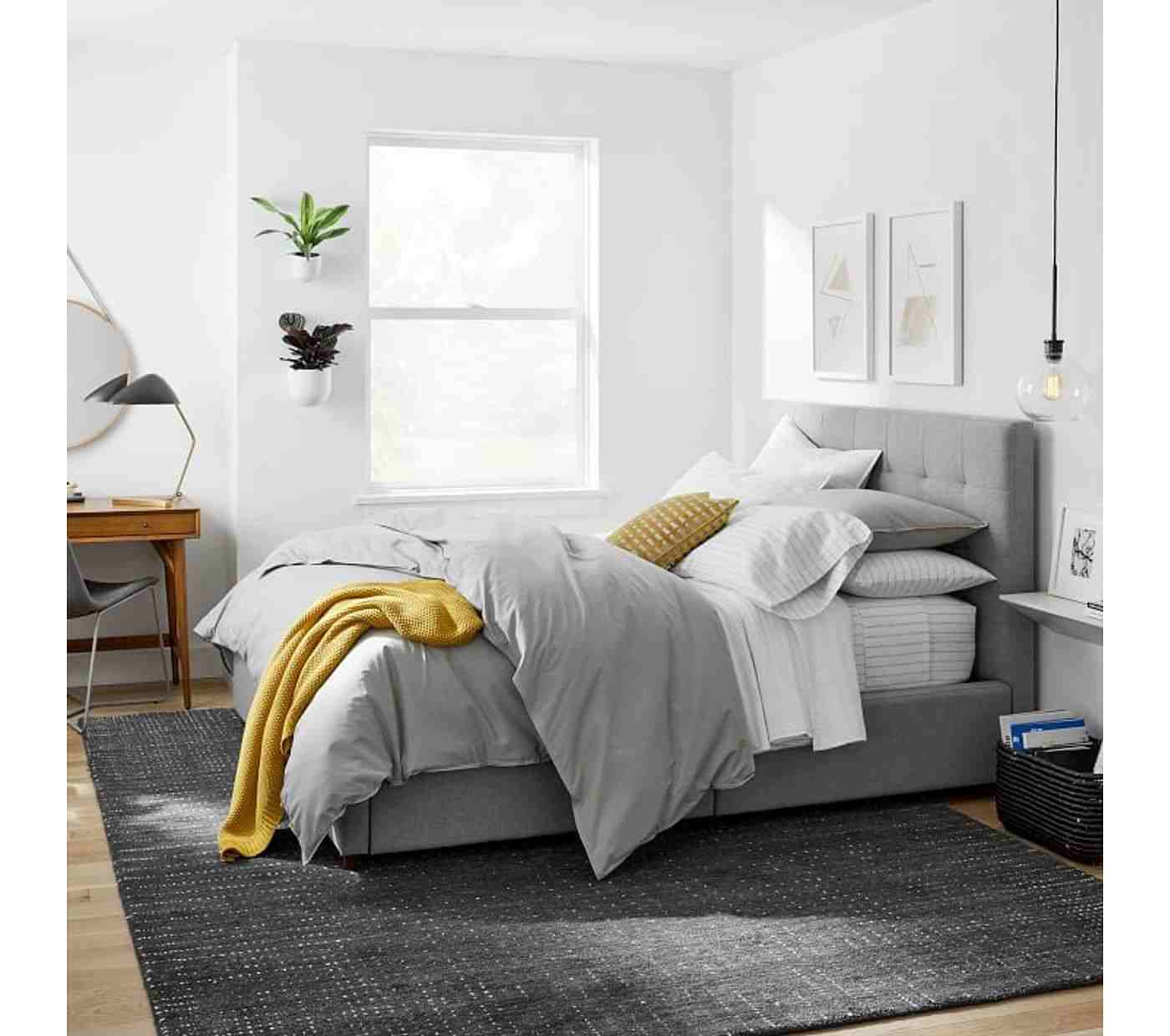 Organic Washed Cotton Duvet & Sham, Pearl Grey