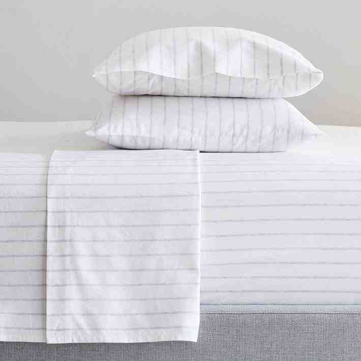 Washed Cotton Melange Simple Stripe Sheet Set