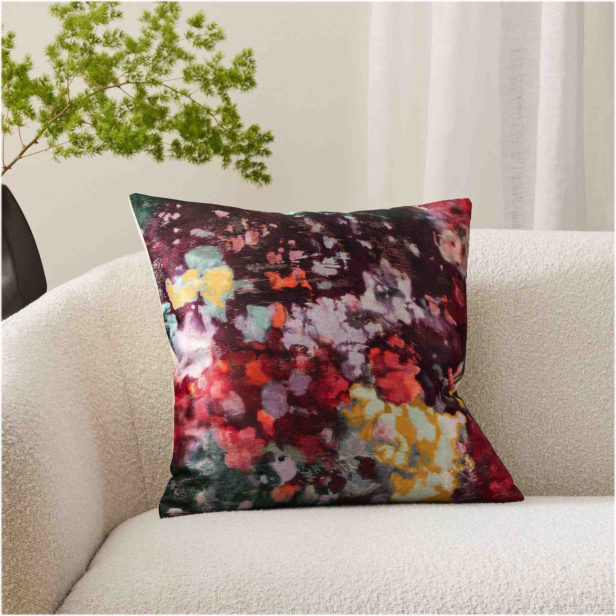 Painted Brocade Pillow Cover