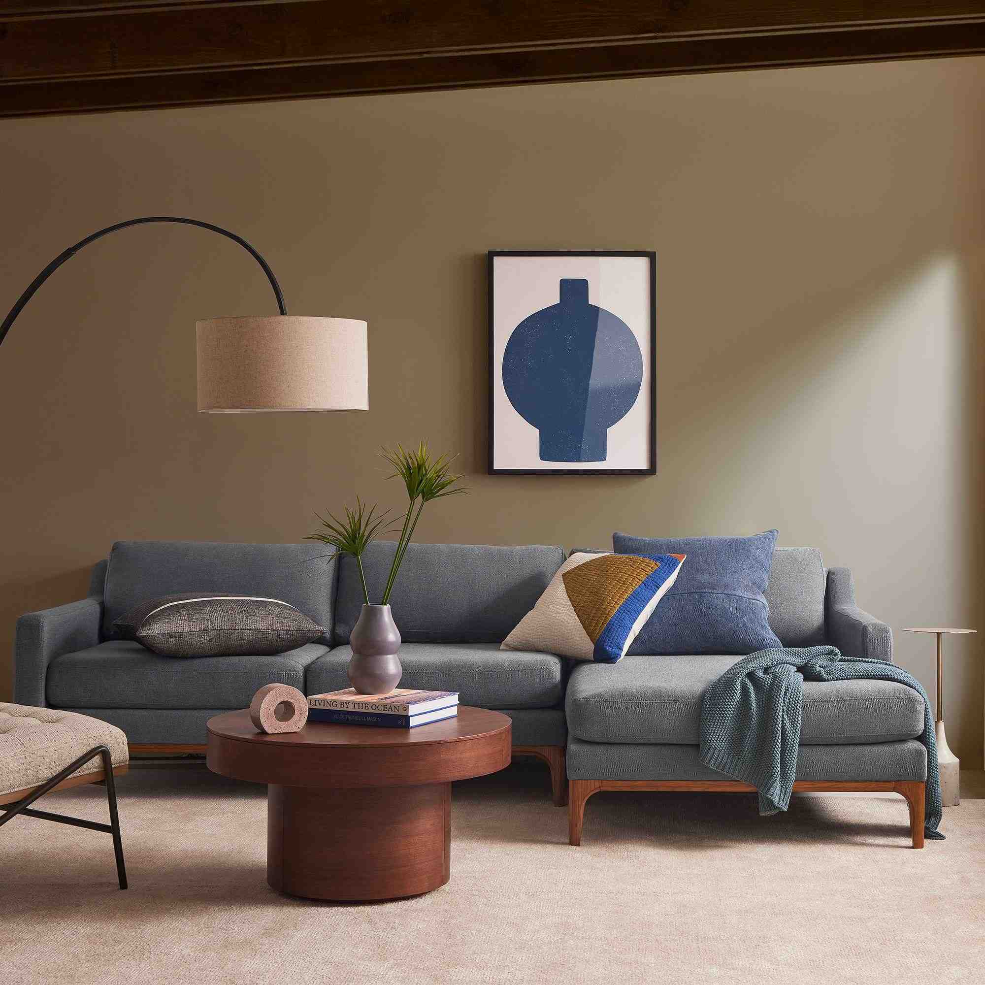 Parker 97"  2-Piece Chaise Sectional, Twill, Pewter