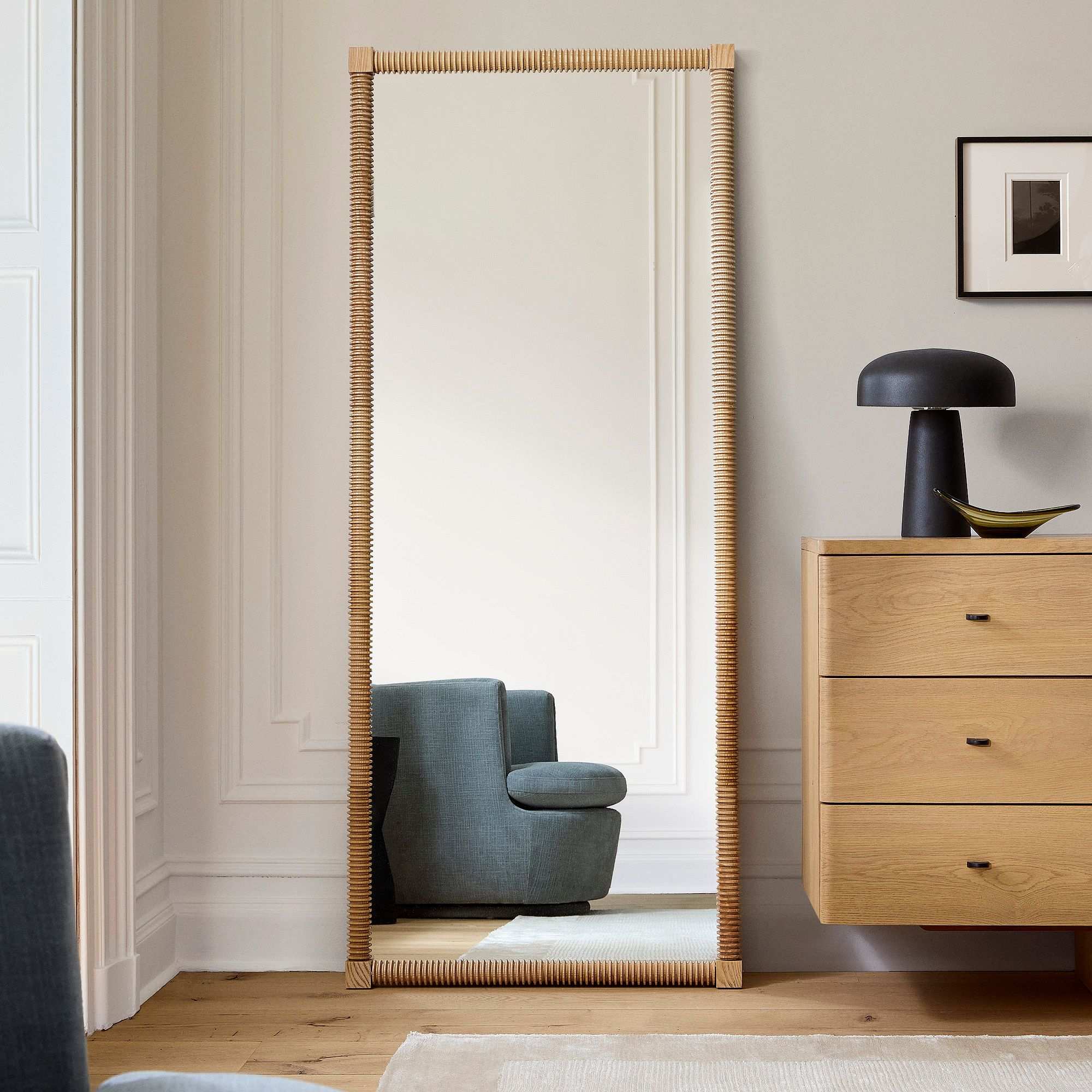 west elm | Peyton Wood Floor Mirror