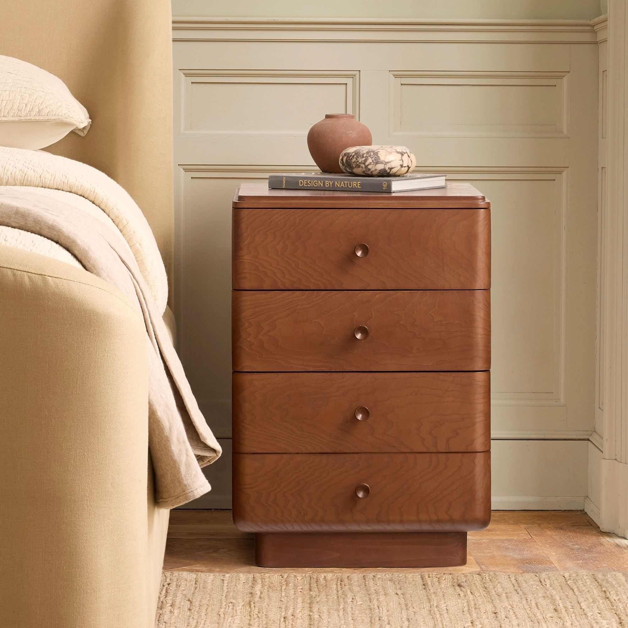 Pierce & Ward Burl Wood Nightstand (18")