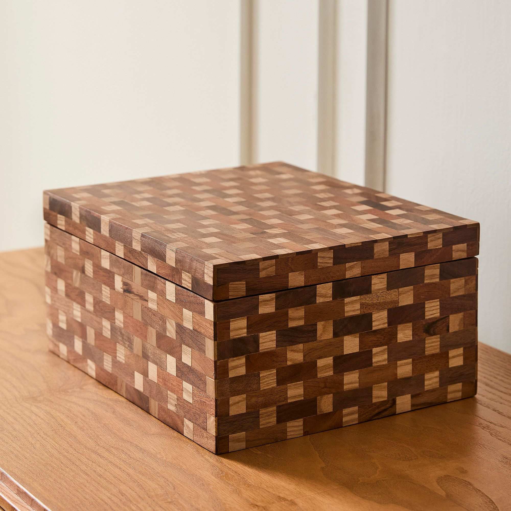 Pierce & Ward Marquetry Wood Decorative Box