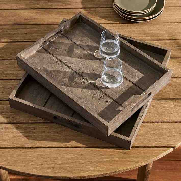 Portside Outdoor Wood Trays