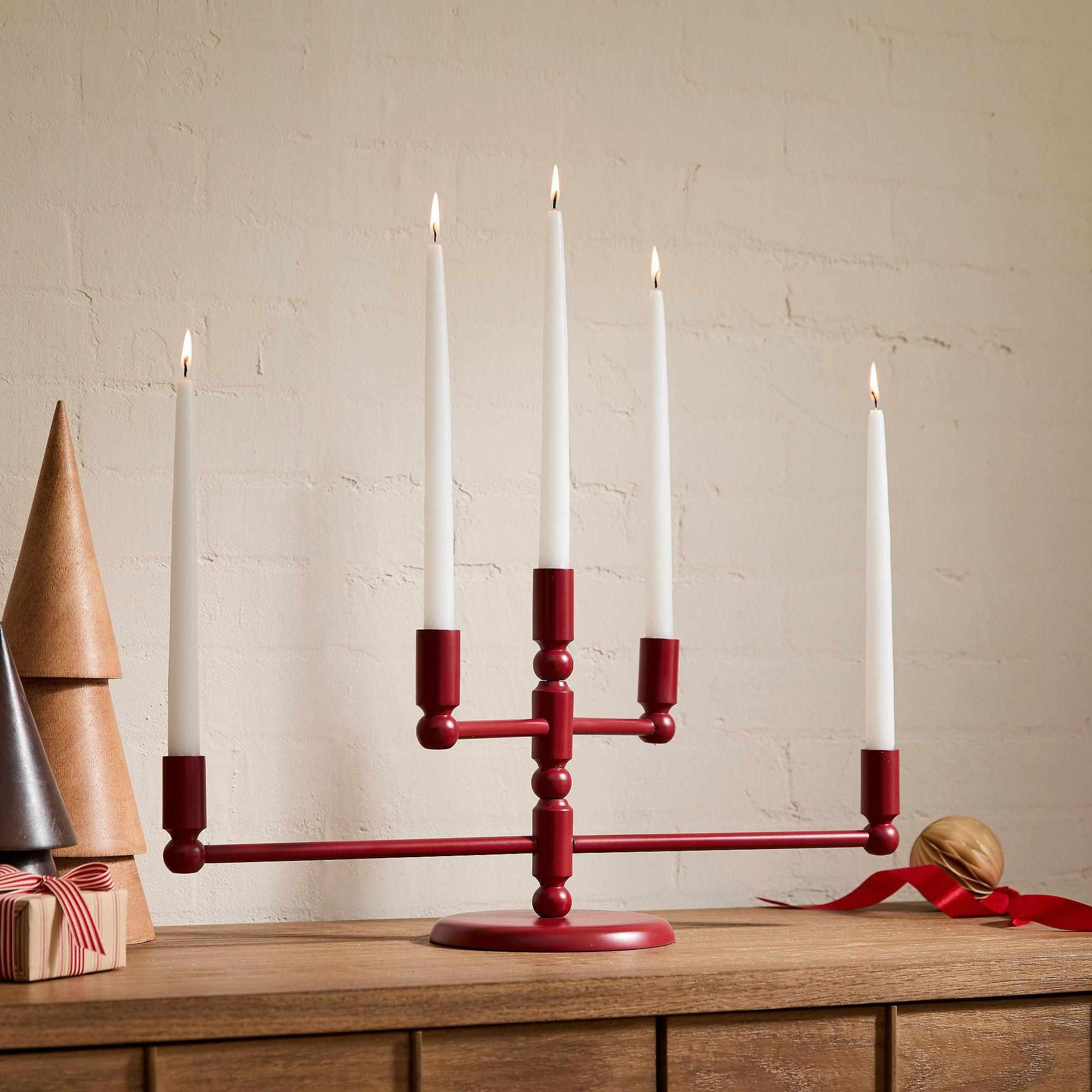 Red Metal Candelabra