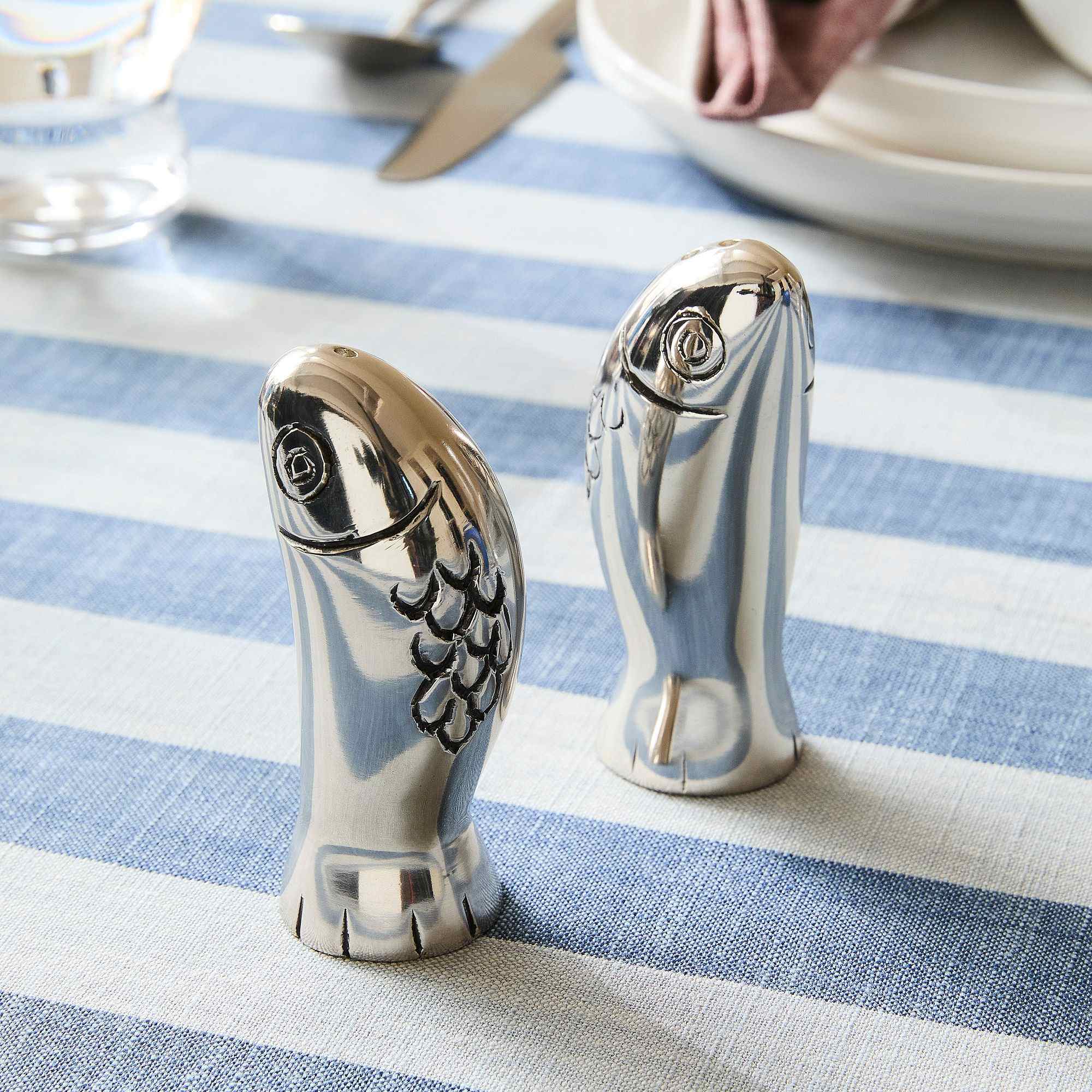 Sardine Metal Salt & Pepper Shakers