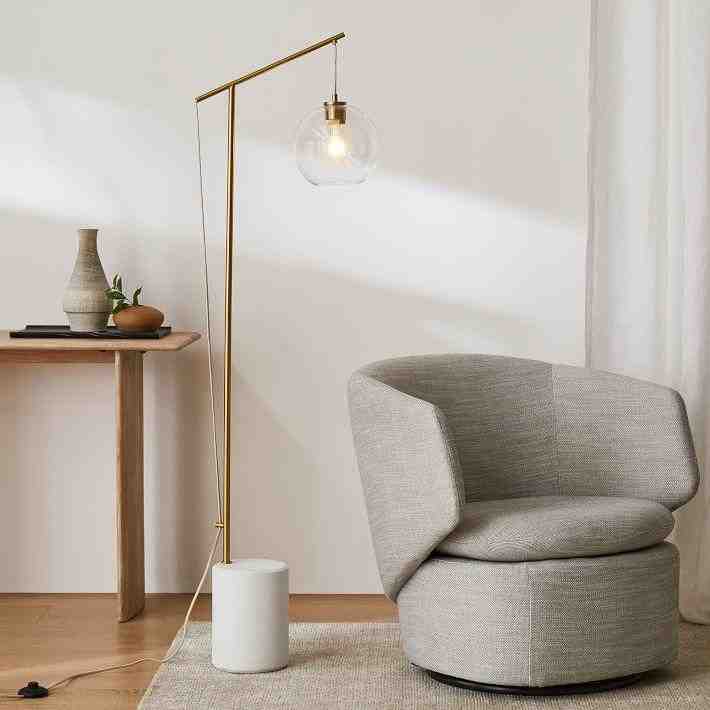 Sculptural Slant Globe Floor Lamp (60")