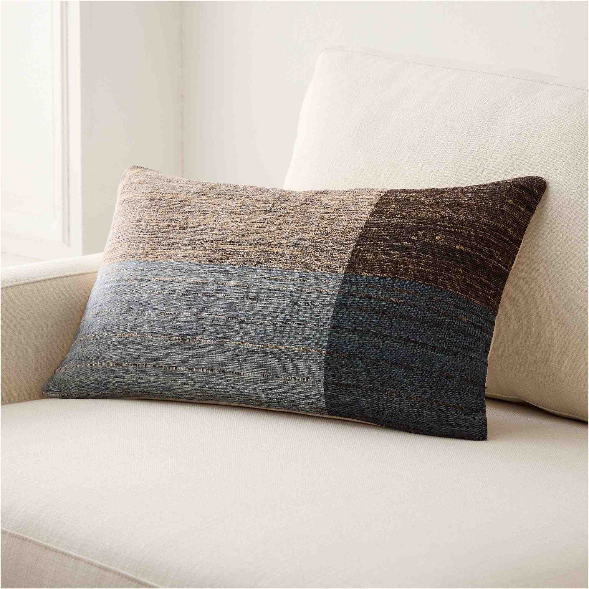 Silk Half Block Pillow Cover