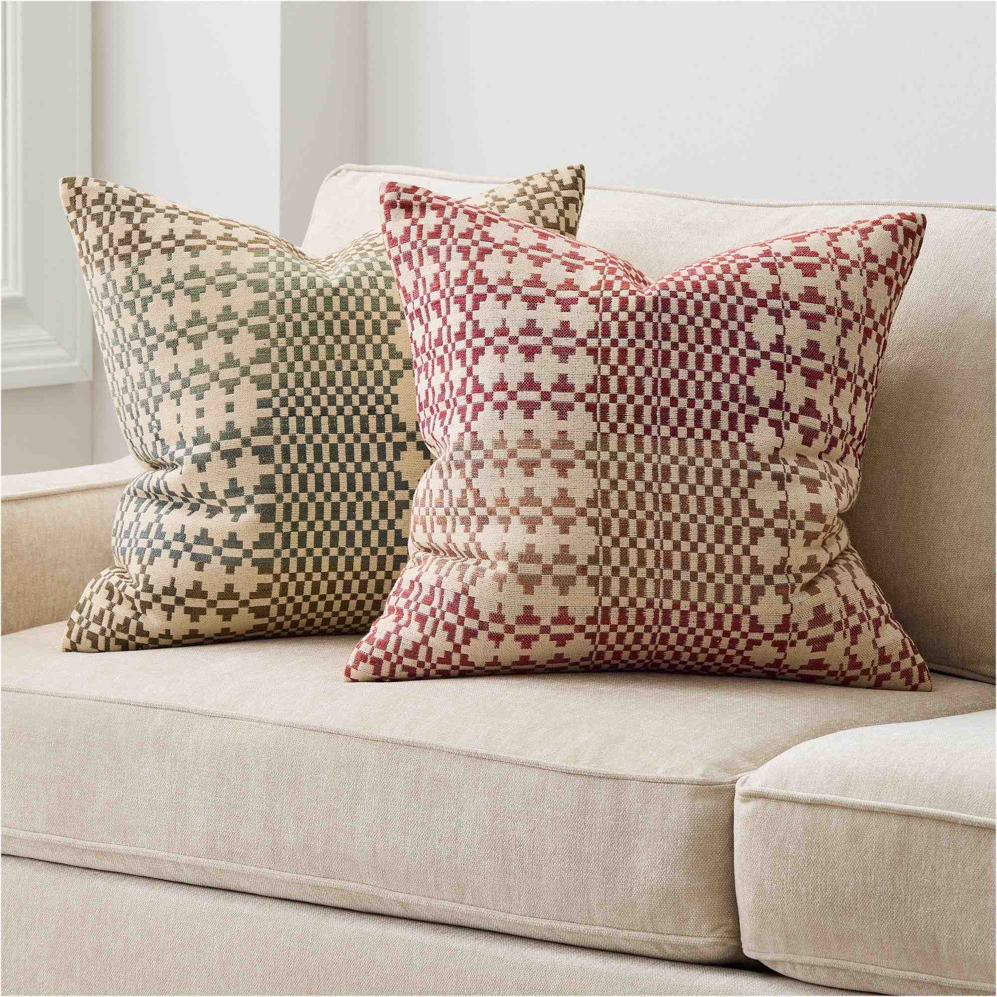 Silk Scandi Diamond Pillow Cover