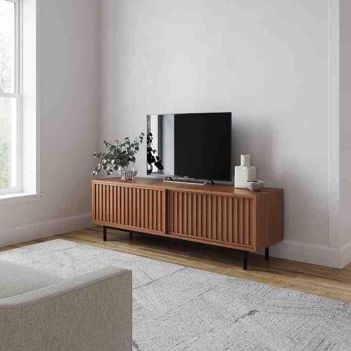 Slatted Media Console, 67"
