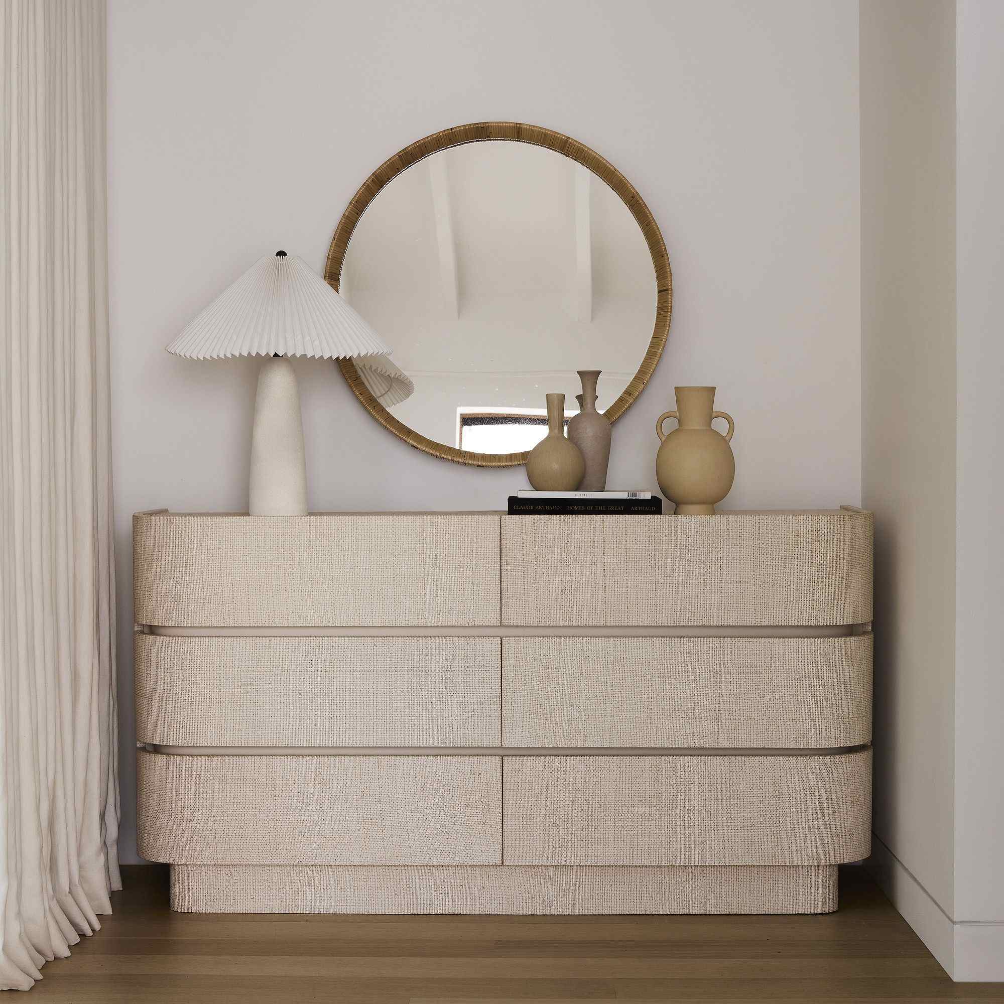 Solstice Painted Raffia 6-Drawer Dresser (60")