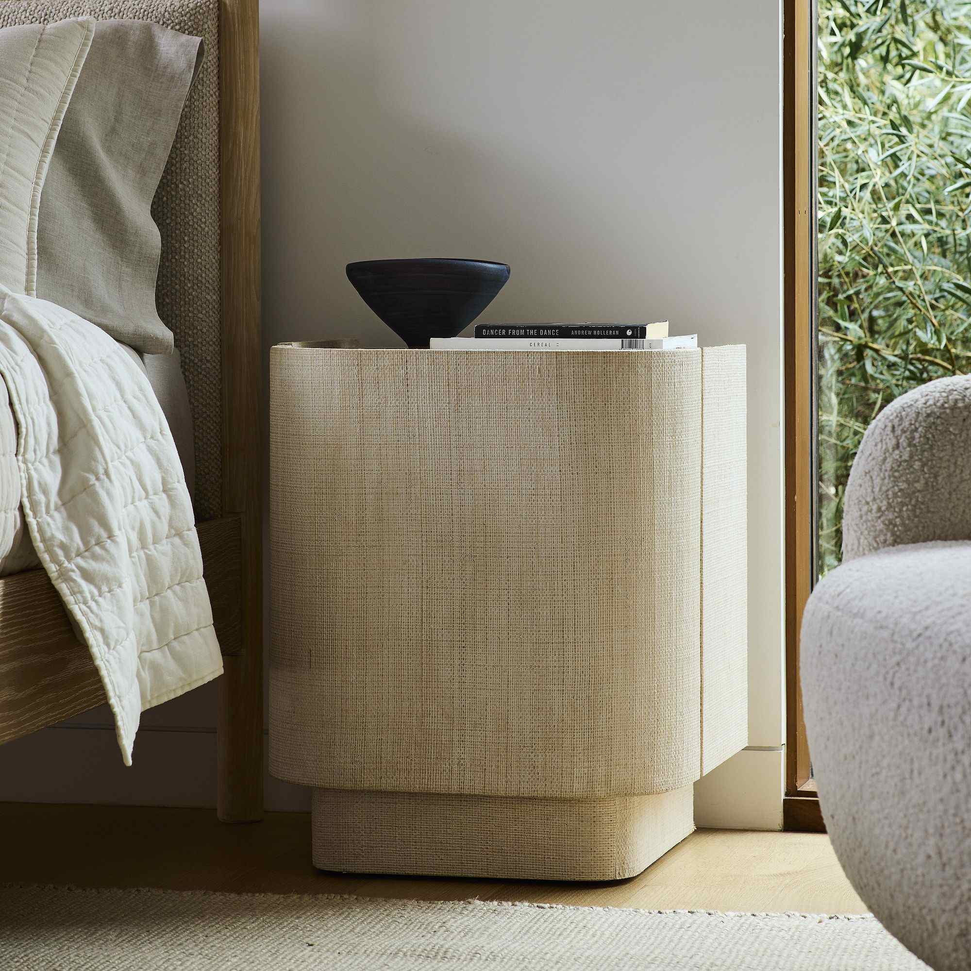 Solstice Painted Raffia Nightstand (20")