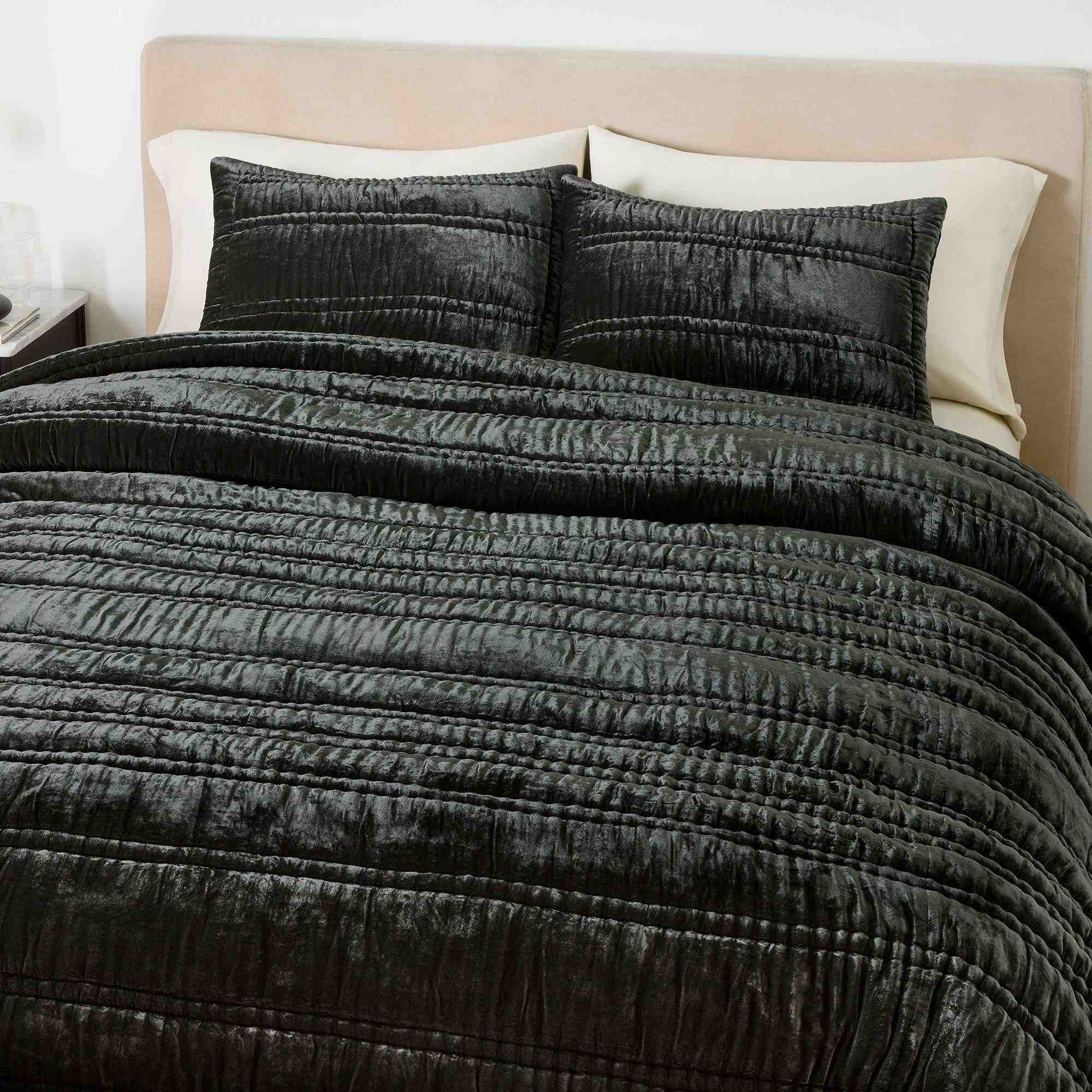 Lush Velvet Linear Comforter & Shams