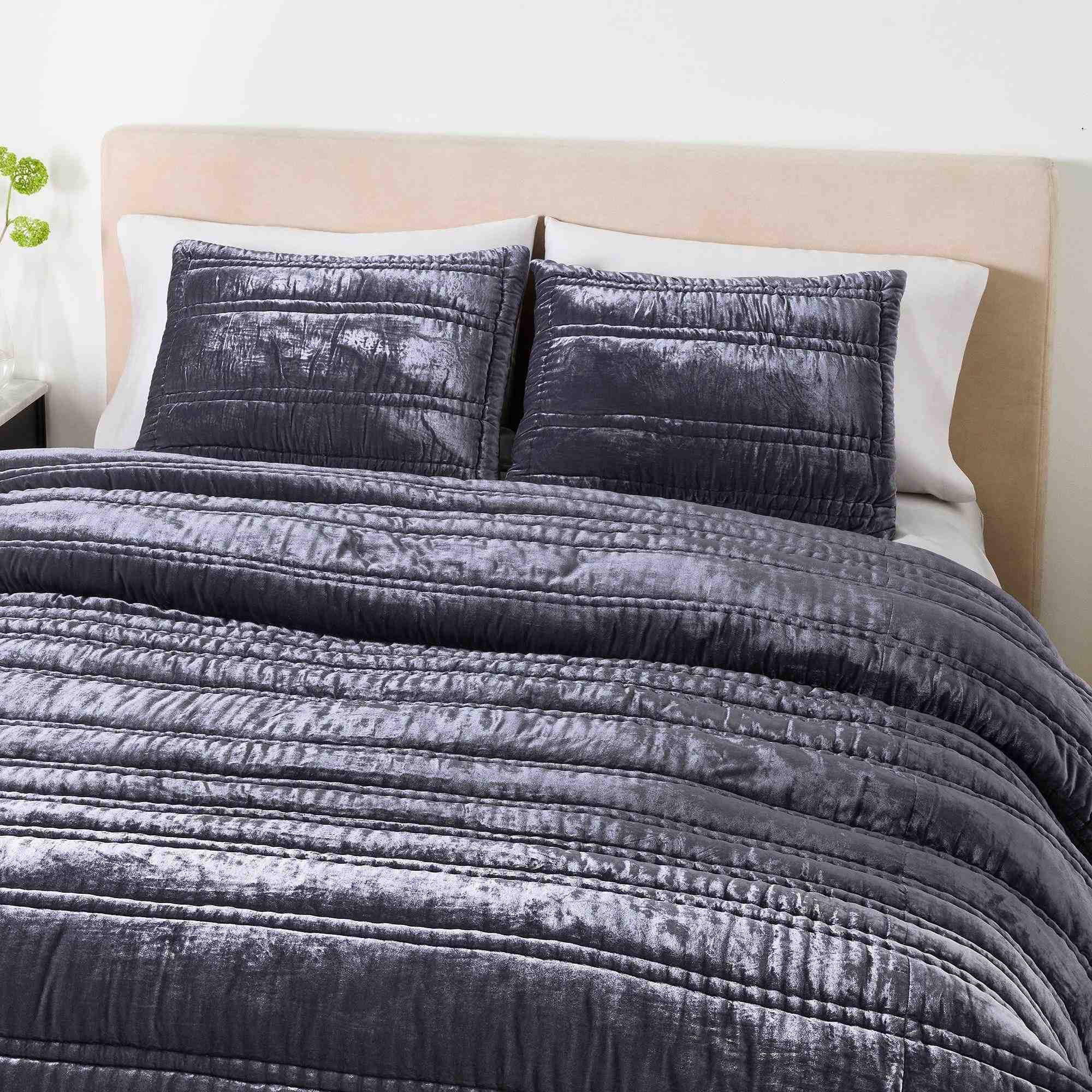 Lush Velvet Linear Comforter & Shams