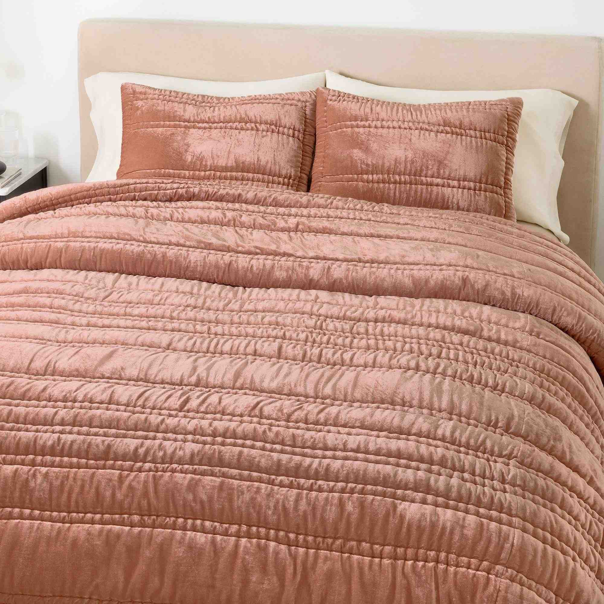 Lush Velvet Linear Comforter & Shams