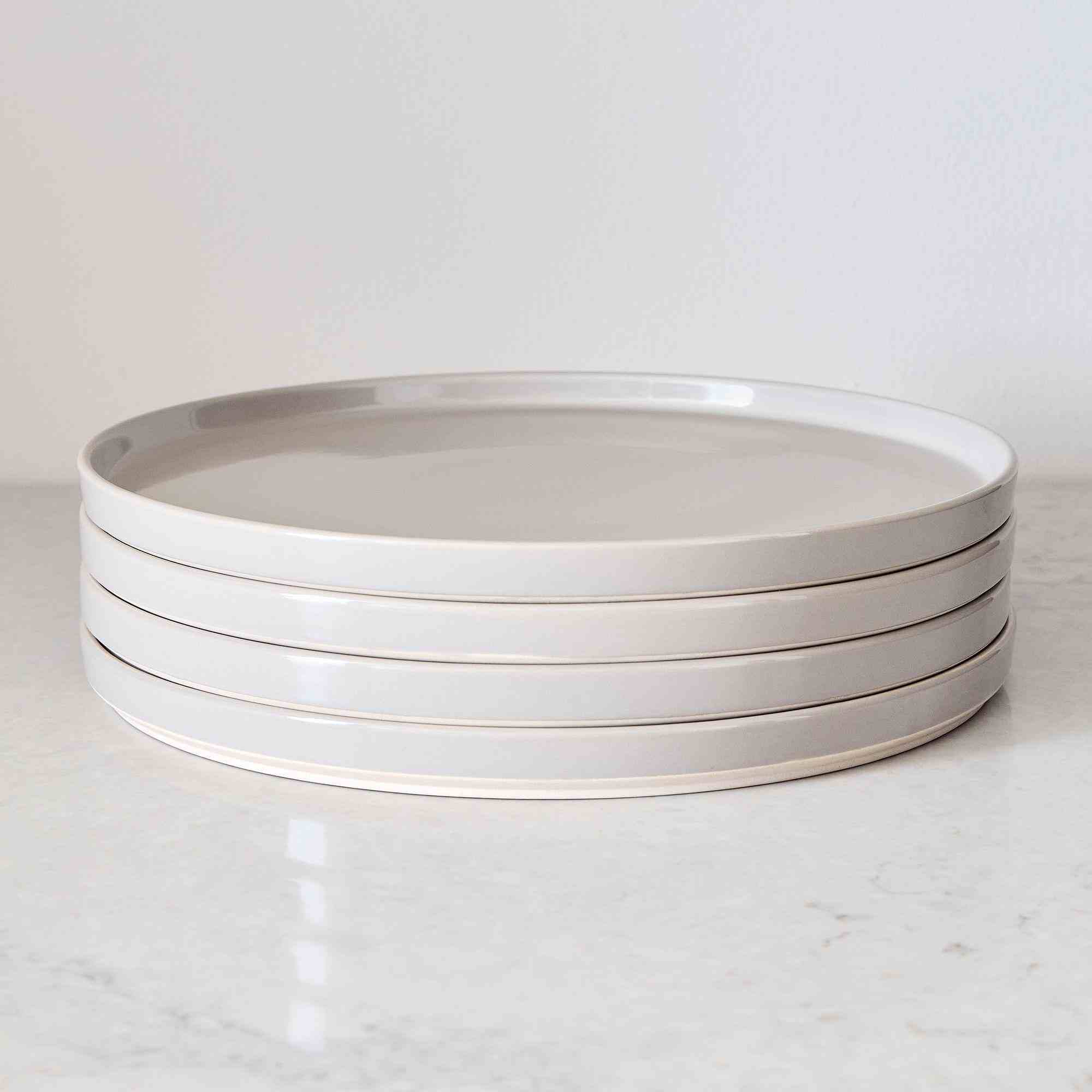 Straight Sided Nested Stoneware Dinner Plate Set of 4