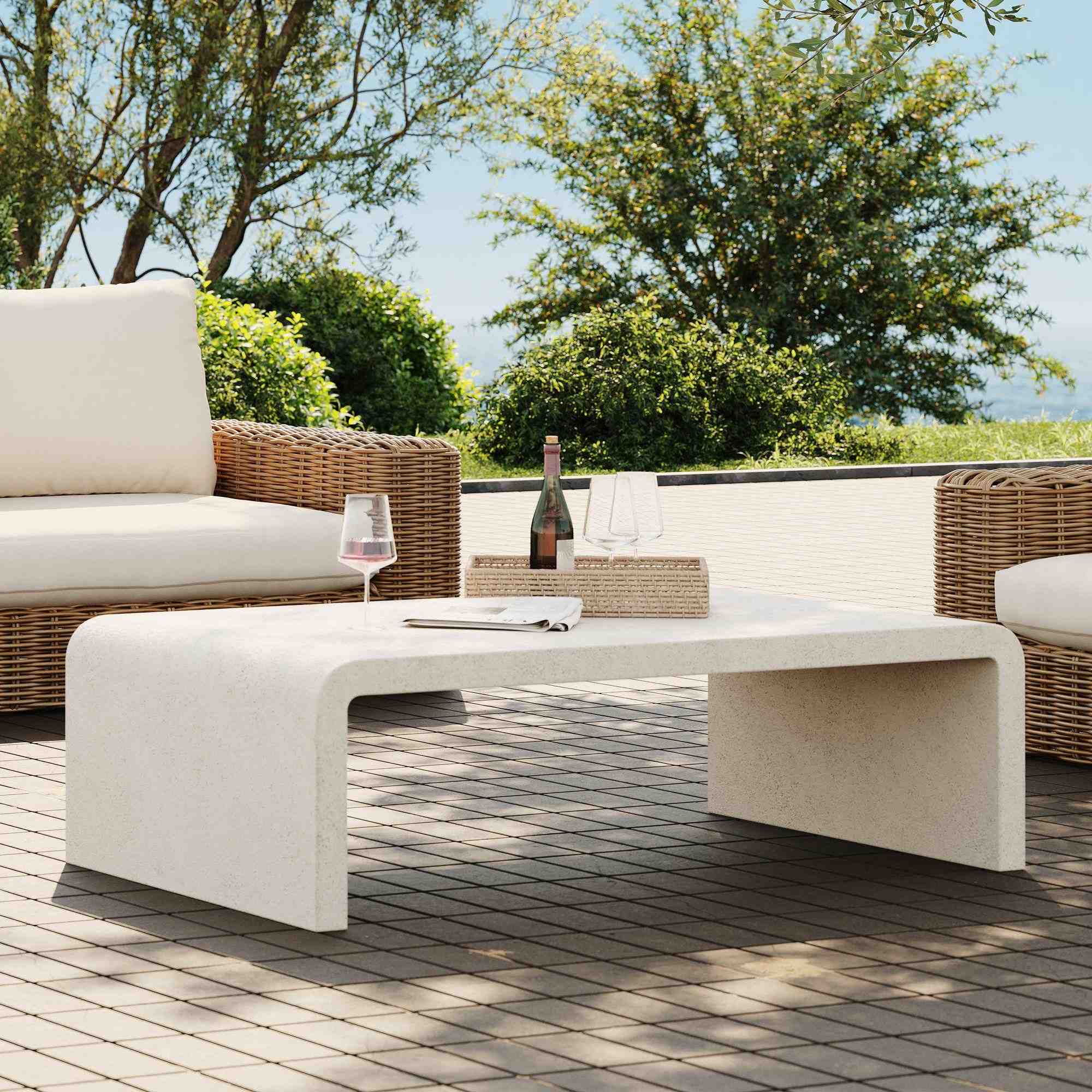 Syros Outdoor Waterfall Coffee Table (44")