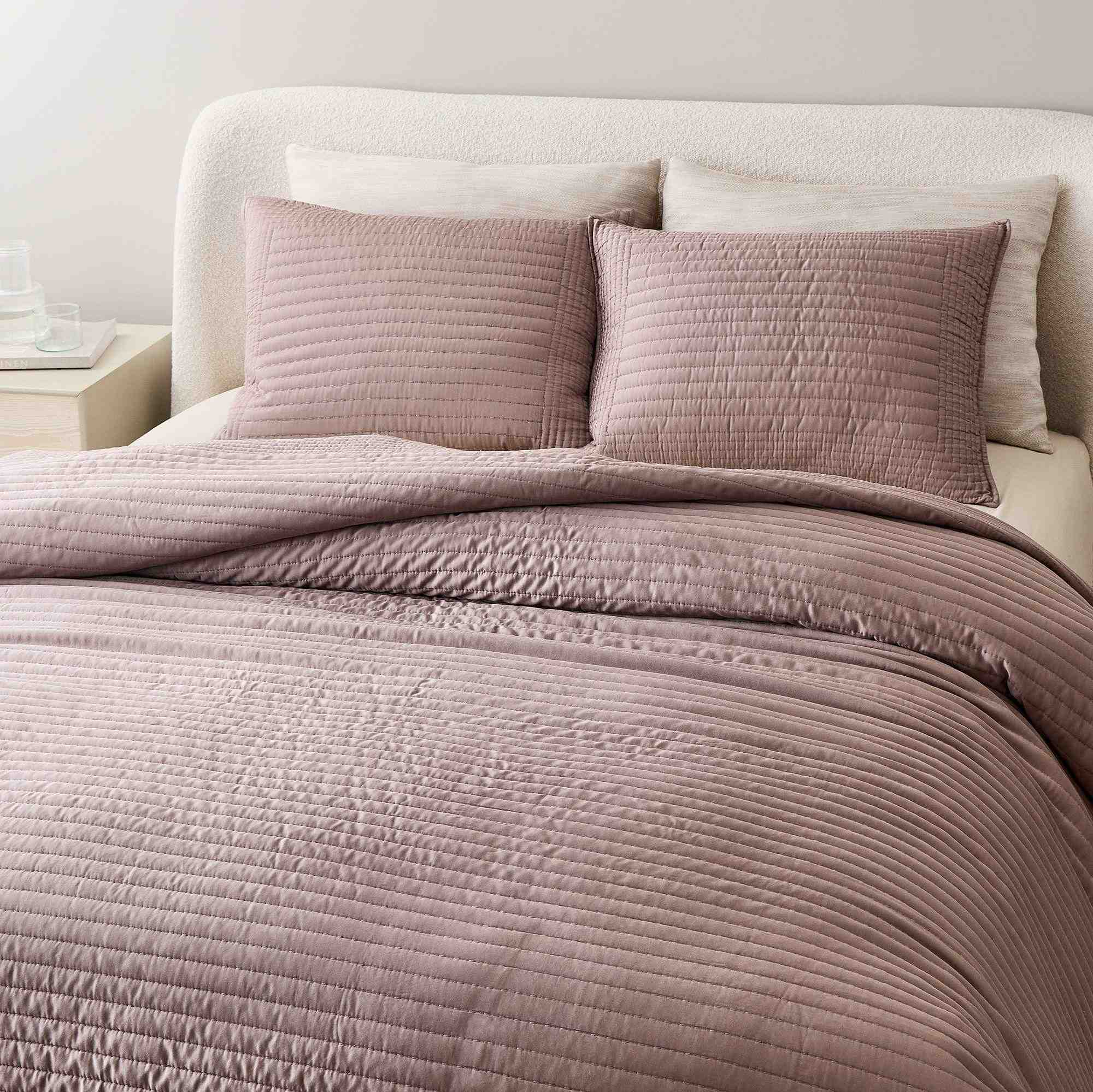 Silky TENCEL Pick Stitch Quilt & Shams