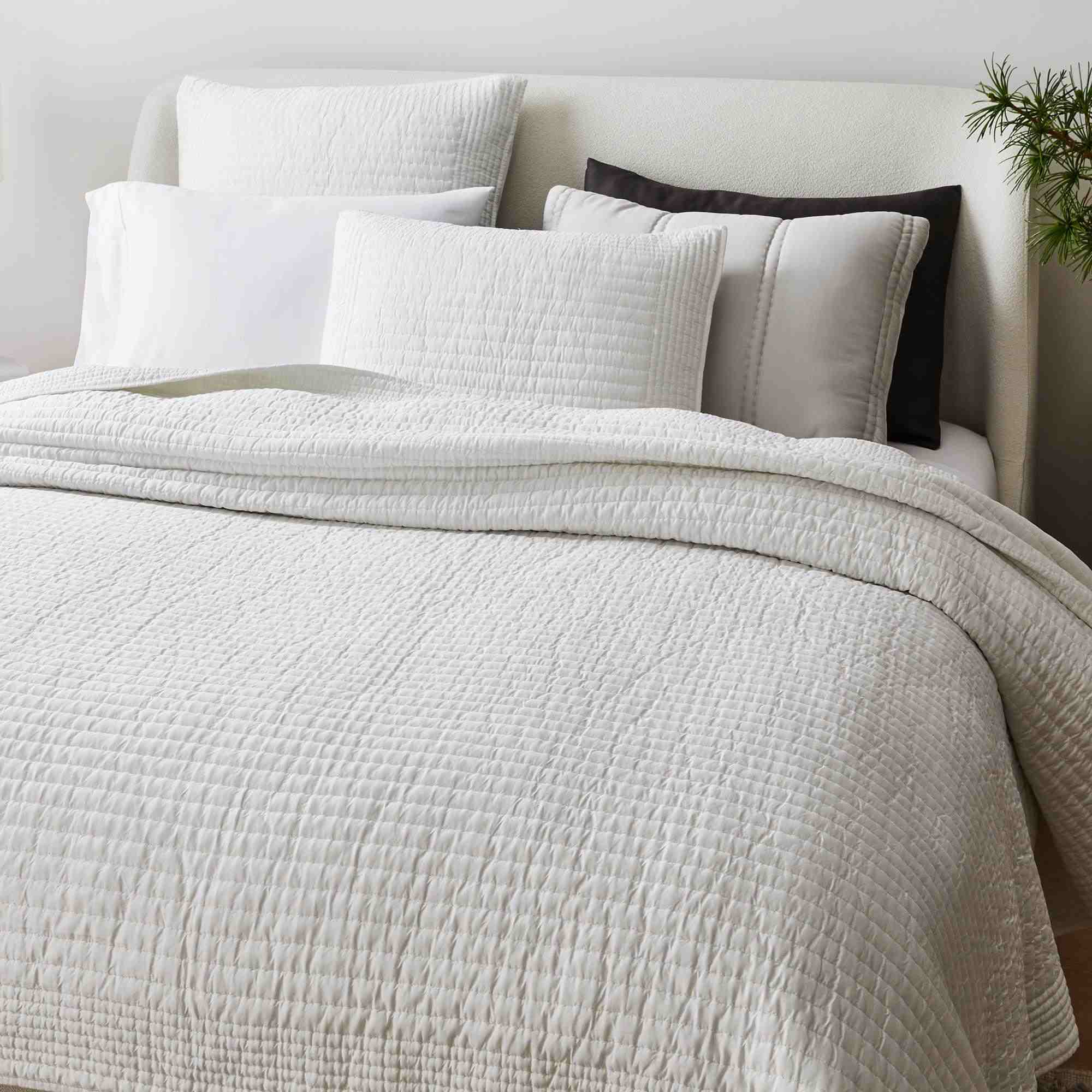 Silky TENCEL Pick Stitch Quilt & Shams