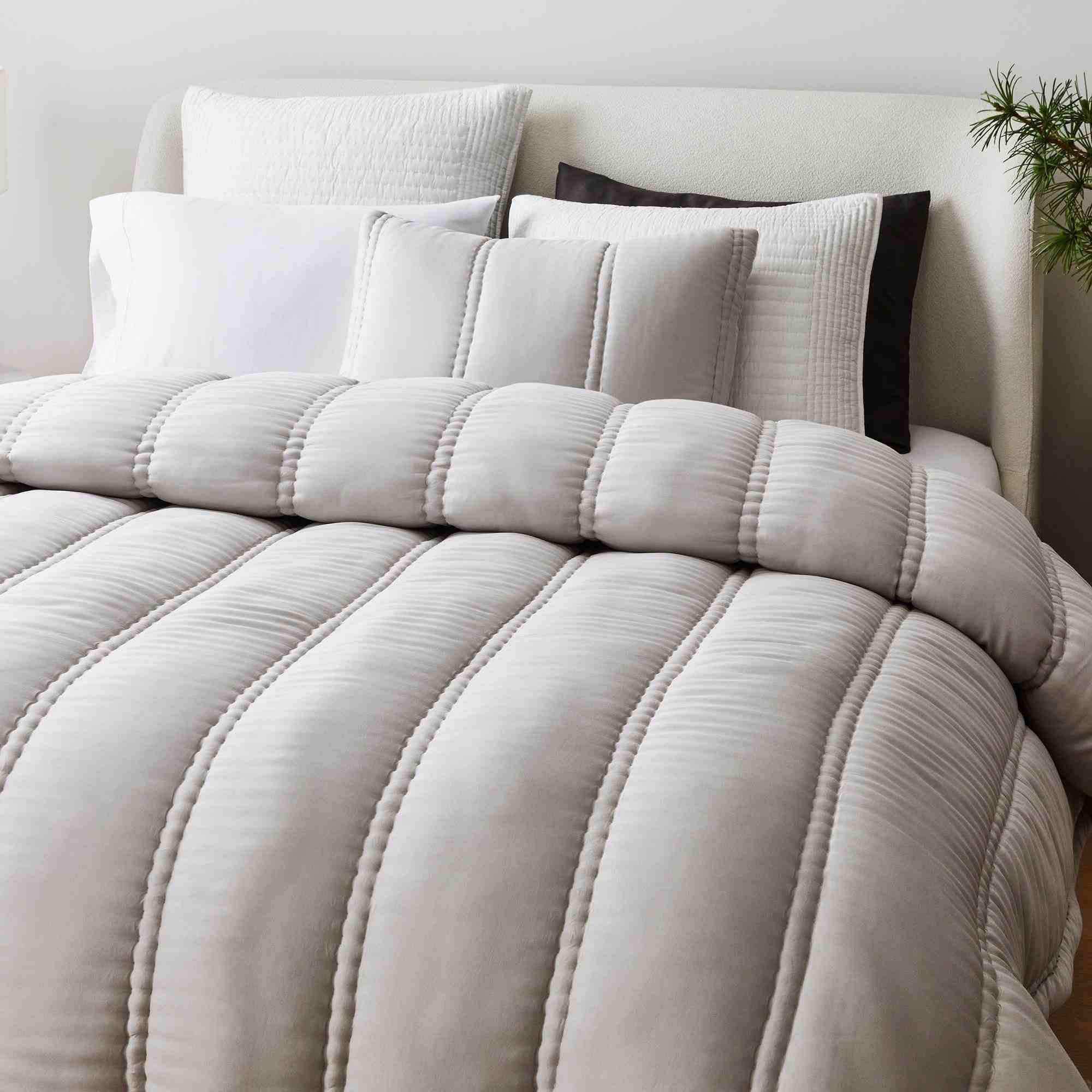 Tencel Plush ComforterStandard ShamFrost Gray